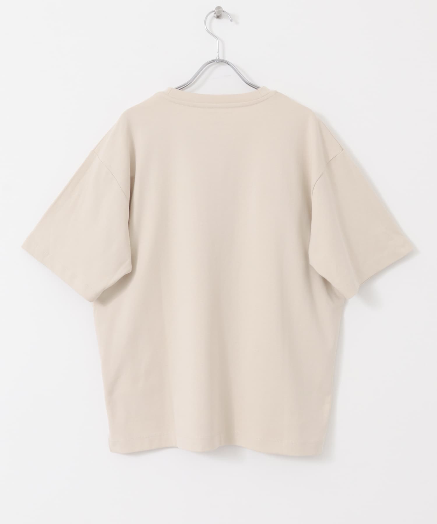 Fine Cotton クルーネックポケットTシャツ BEG S