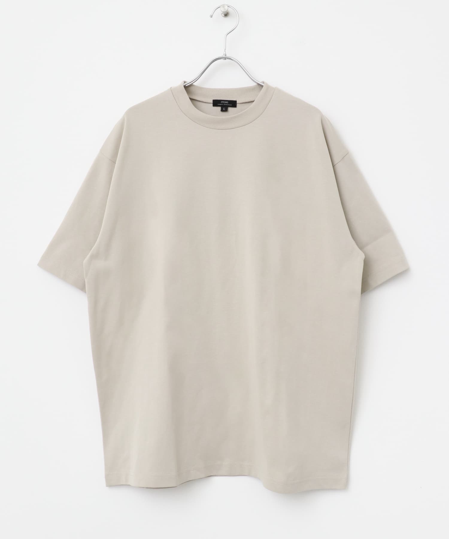 『接触冷感/UVカット』シルケットクルーネックTシャツ GREIGE S