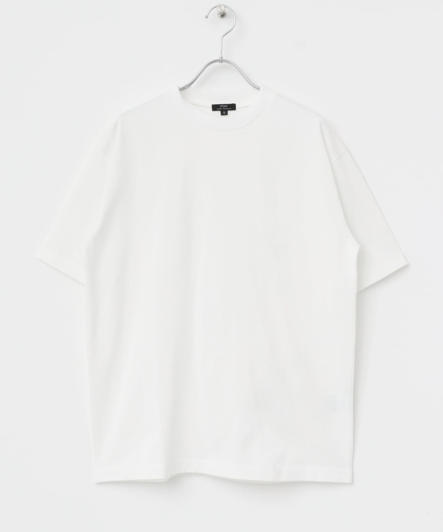 『接触冷感/UVカット』シルケットクルーネックTシャツ WHT S