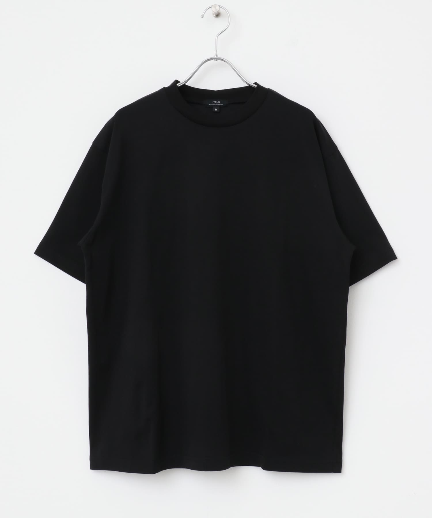 『接触冷感/UVカット』シルケットクルーネックTシャツ BLK S