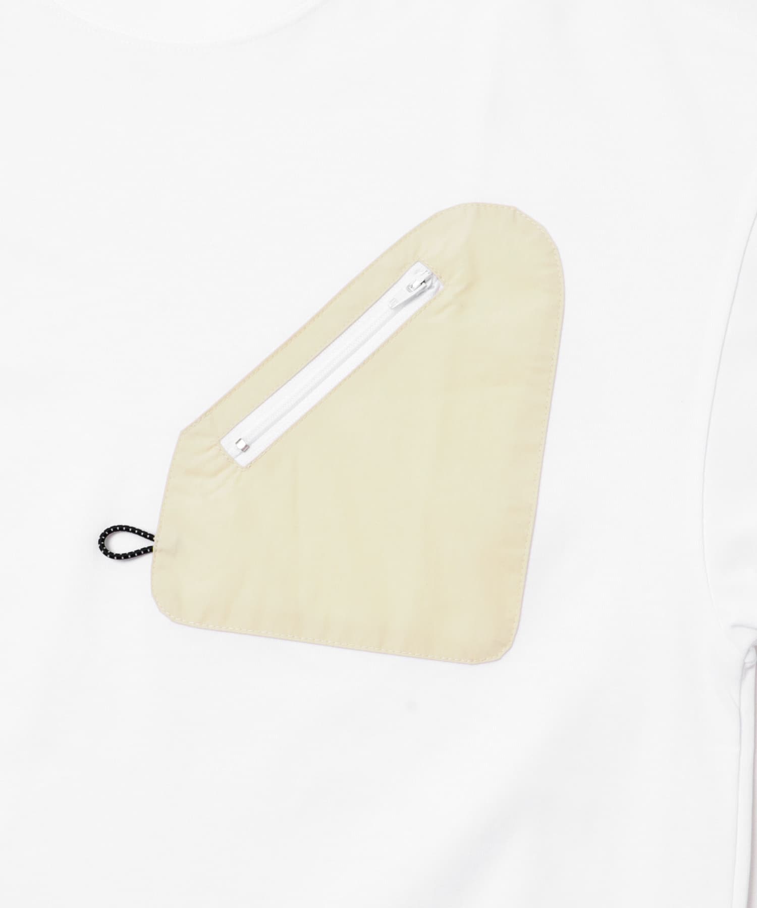 ジップポケットキリカエクルーネックTシャツ WHT M