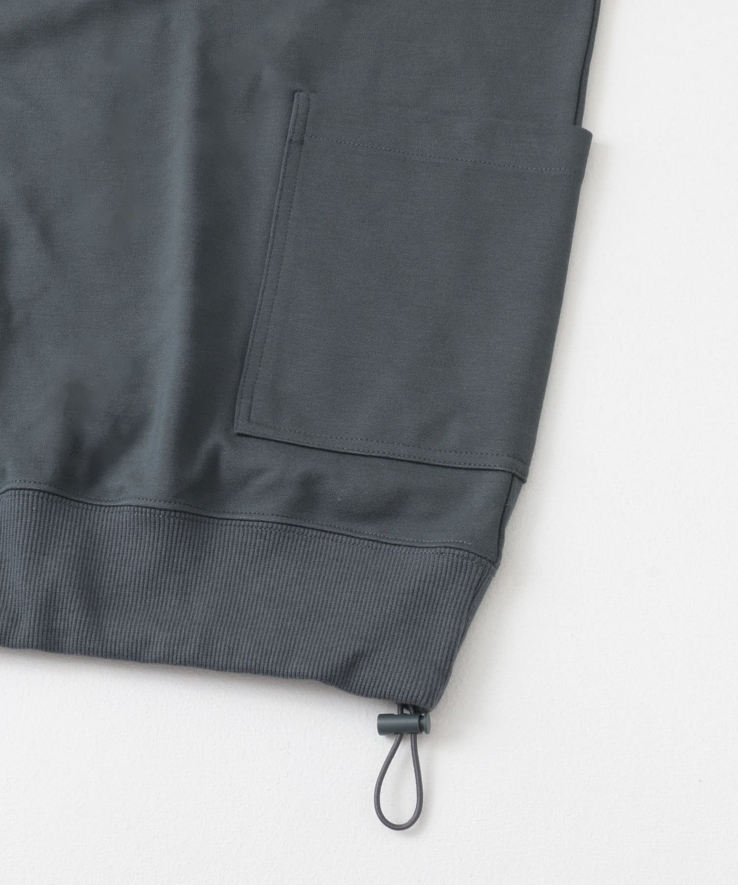 サイドストレージ半袖ポンチTops D.GRY M