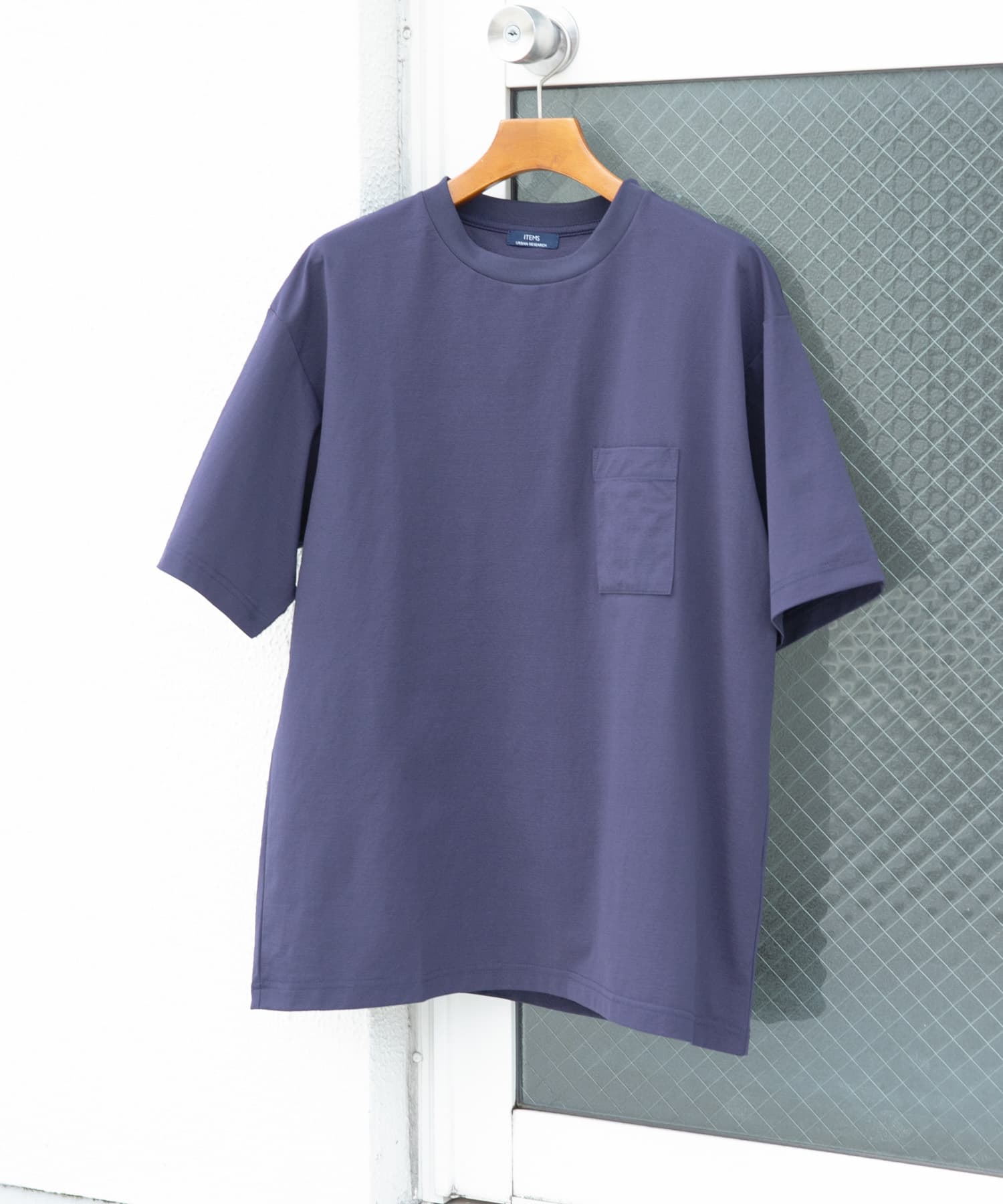接触冷感ハイストレッチTシャツ NVY L