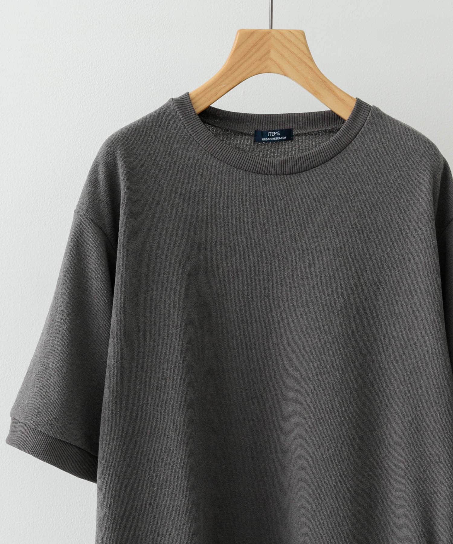 クレープジョーゼットクルーネック Tシャツ CHA S
