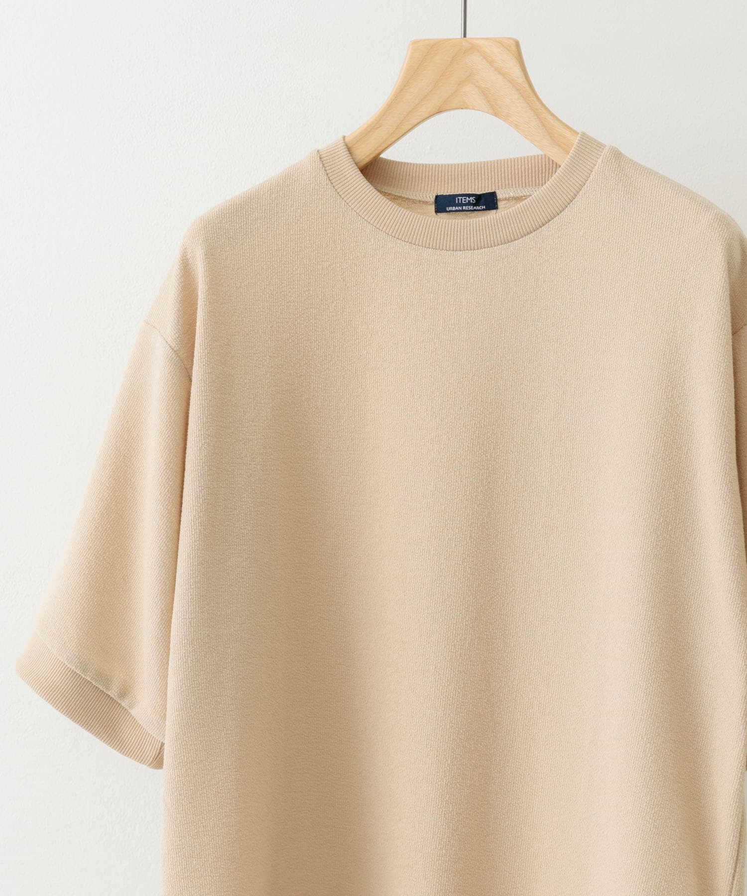 クレープジョーゼットクルーネック Tシャツ BEG S