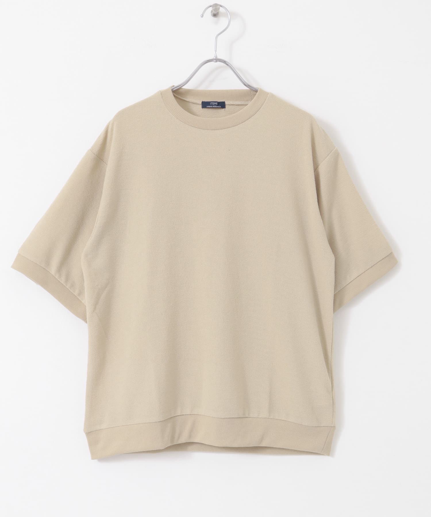 クレープジョーゼットクルーネック Tシャツ BEG S