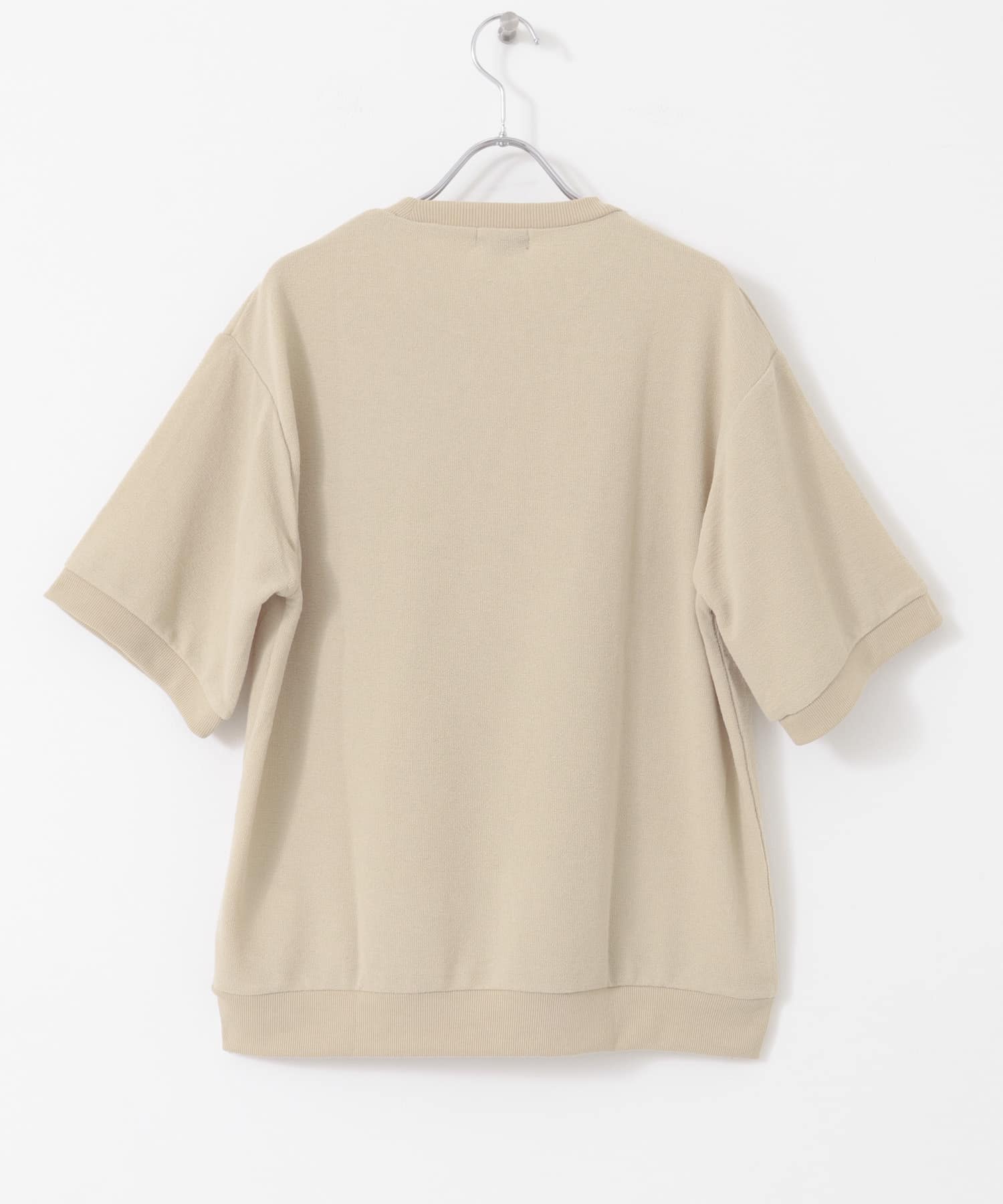 クレープジョーゼットクルーネック Tシャツ BEG S