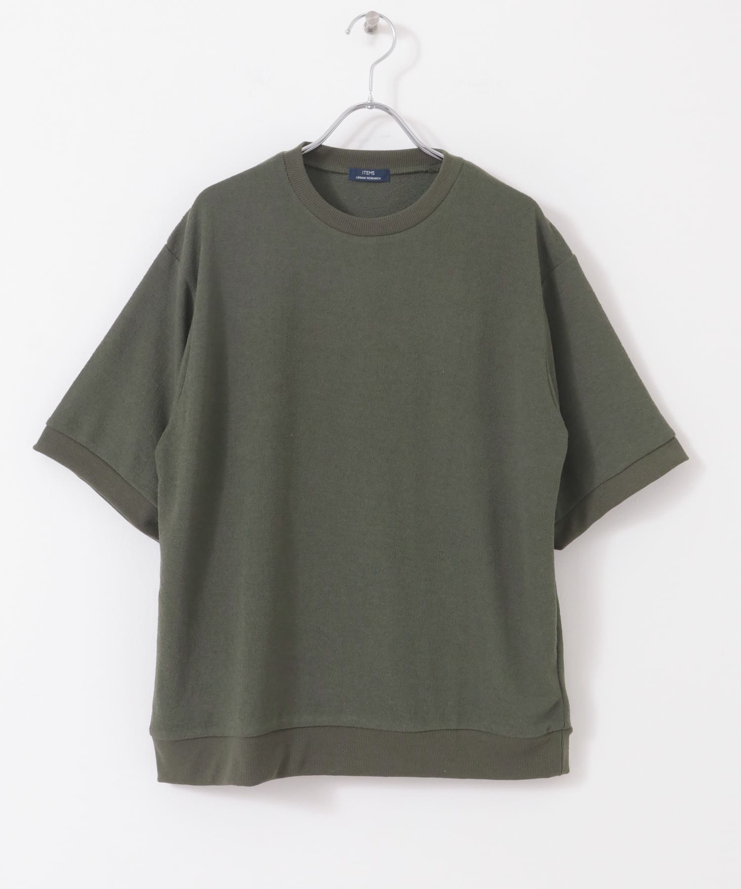 クレープジョーゼットクルーネック Tシャツ KHK S