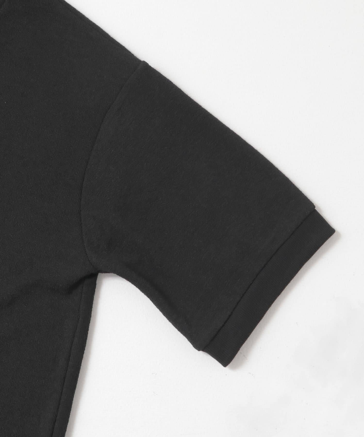 クレープジョーゼットクルーネック Tシャツ BLK S