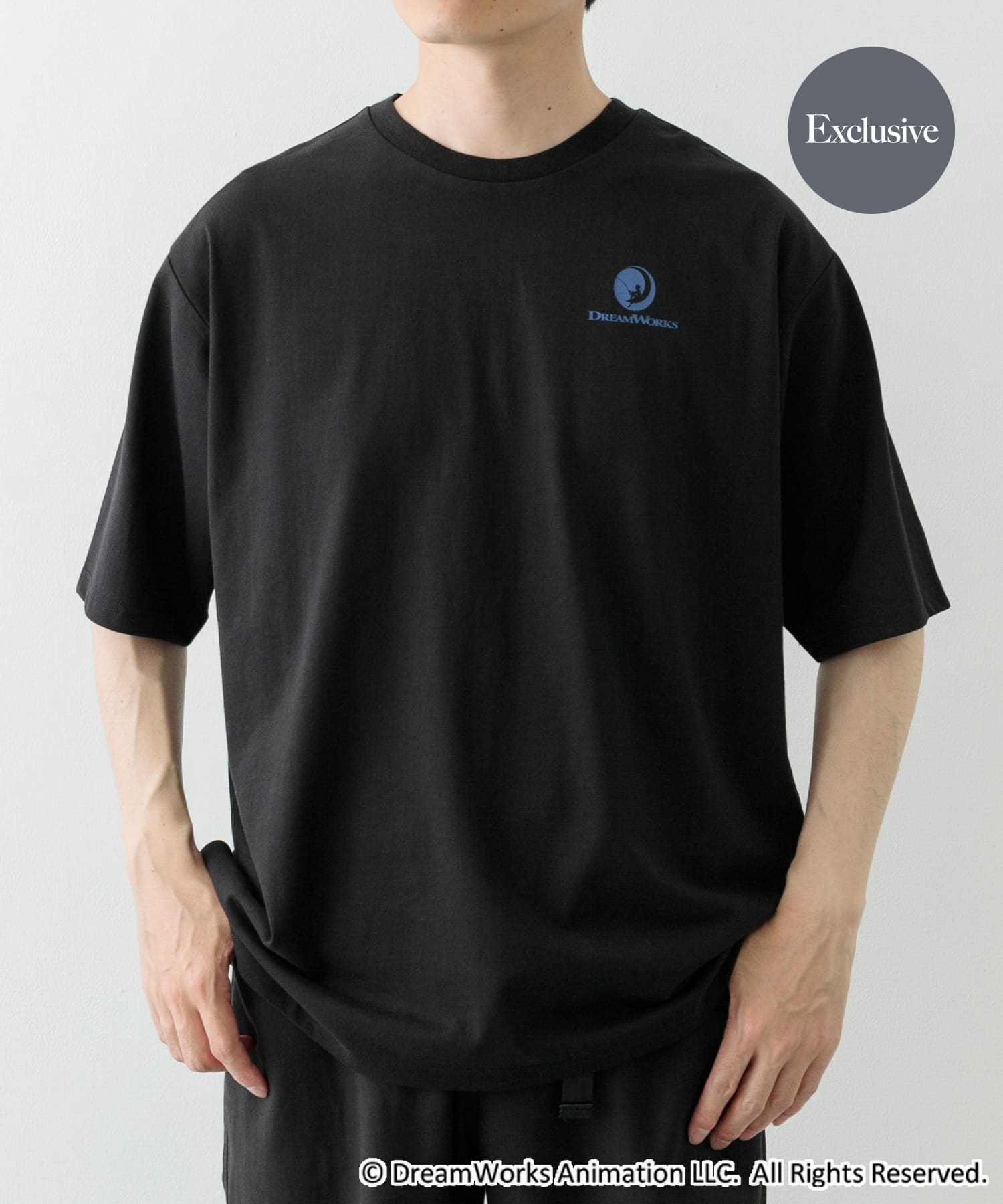 『別注』ワンポイント企業ロゴTシャツ DRW/BK M