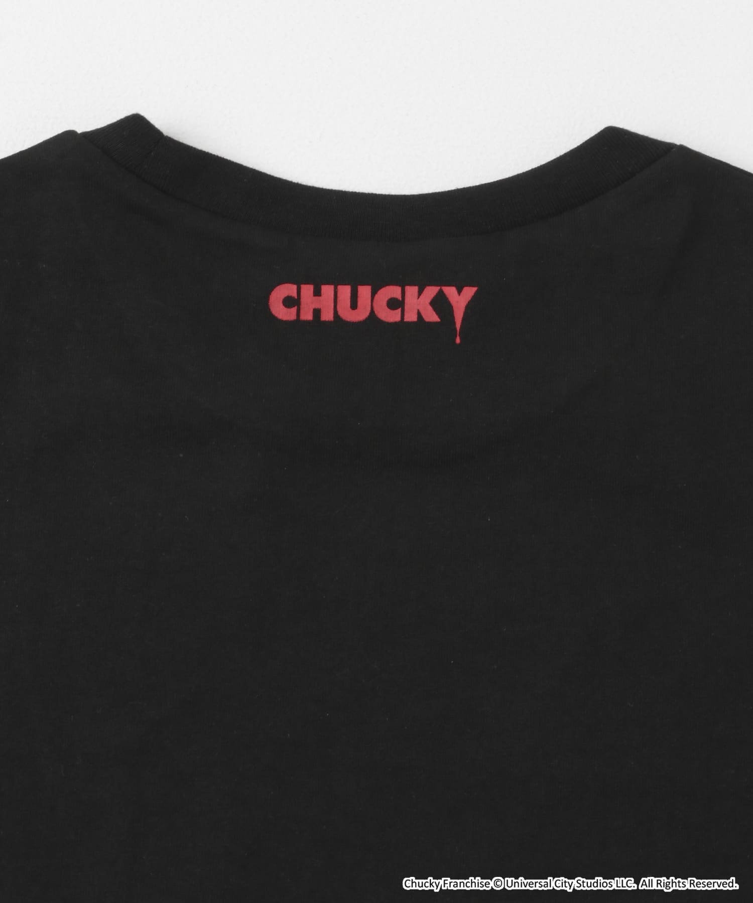 『別注』ホラーMOVIEプリントTシャツ CHU BLK M