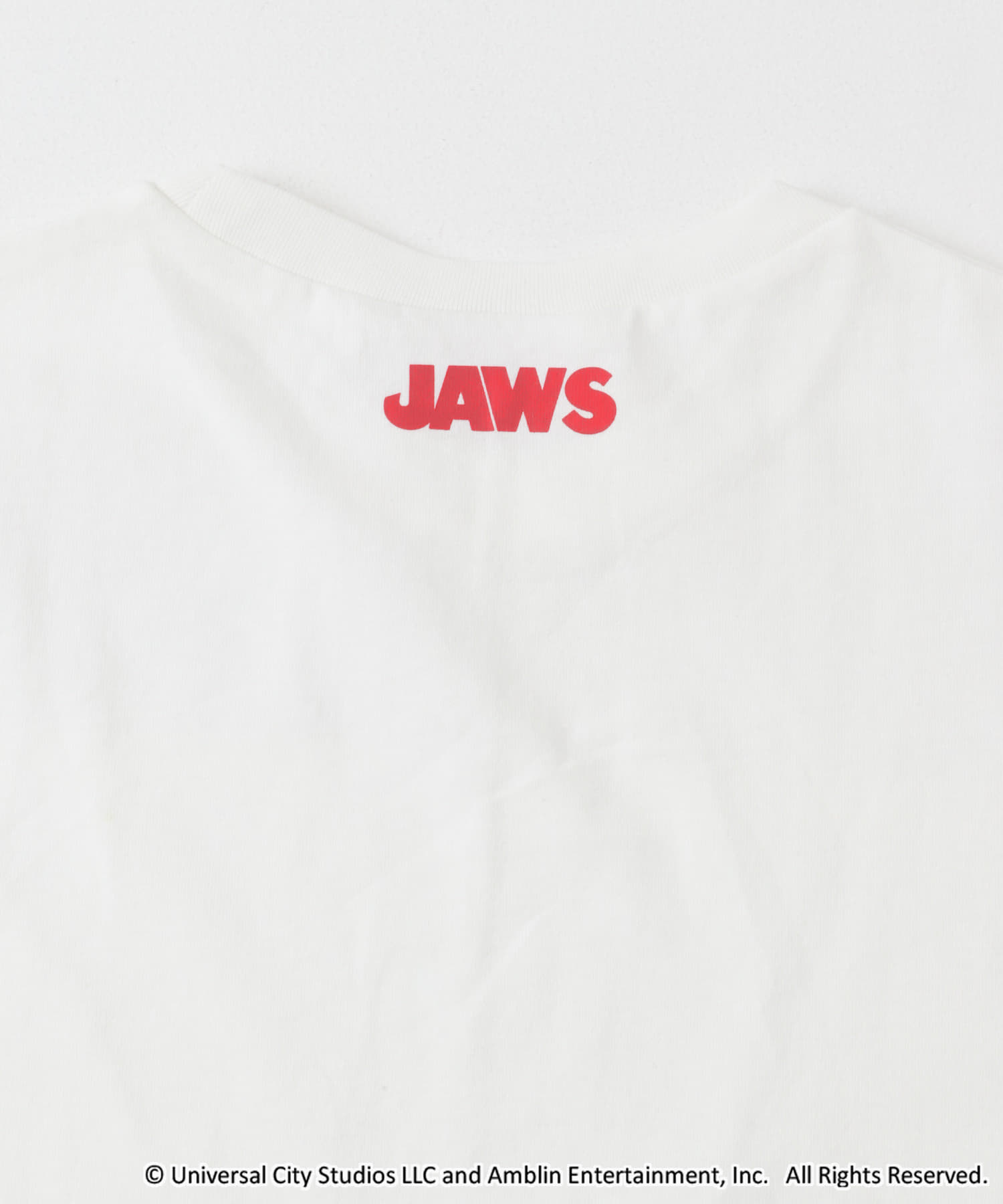 『別注』ホラーMOVIEプリントTシャツ JAWS WHT M