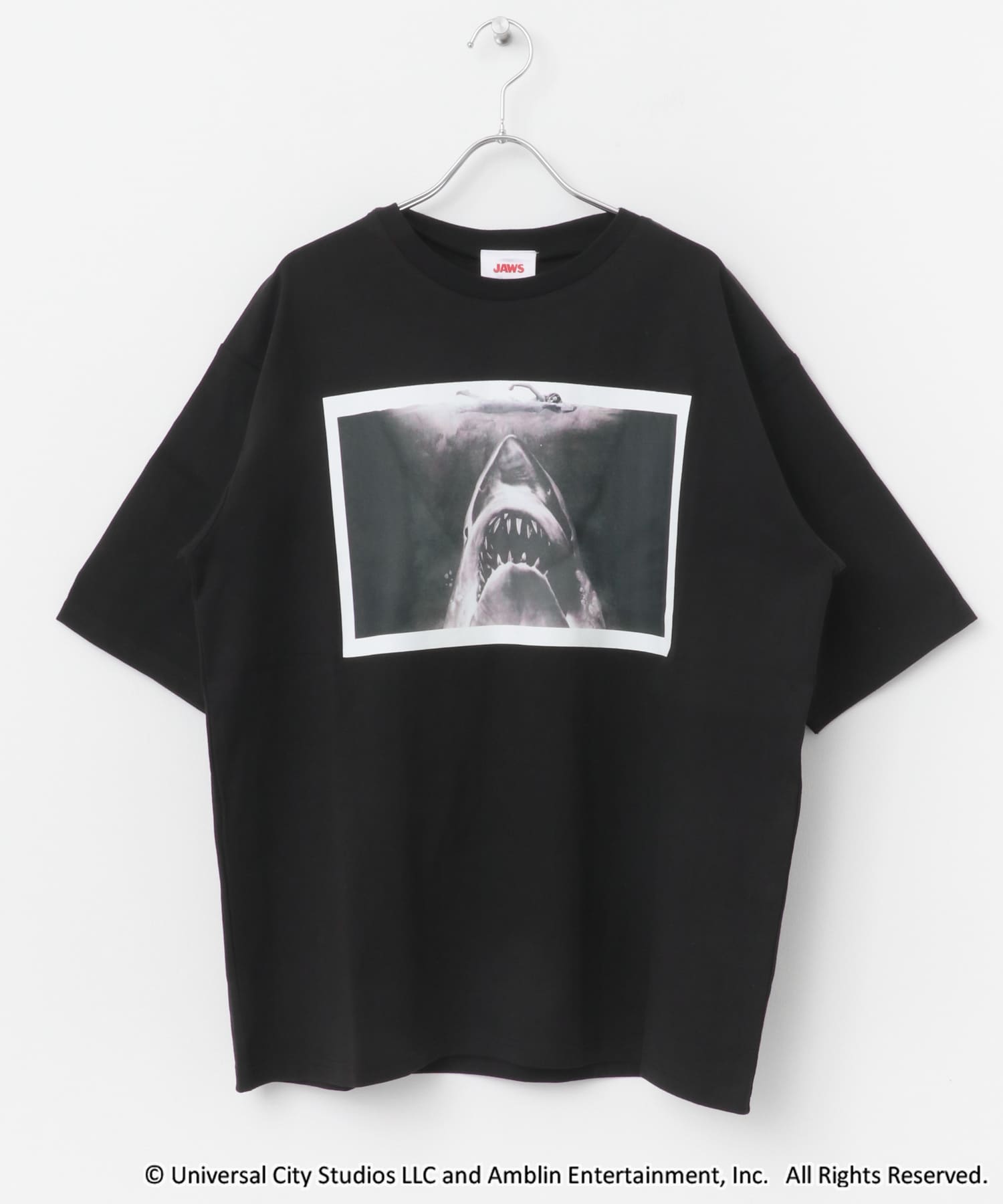 『別注』ホラーMOVIEプリントTシャツ JAWS BLK M