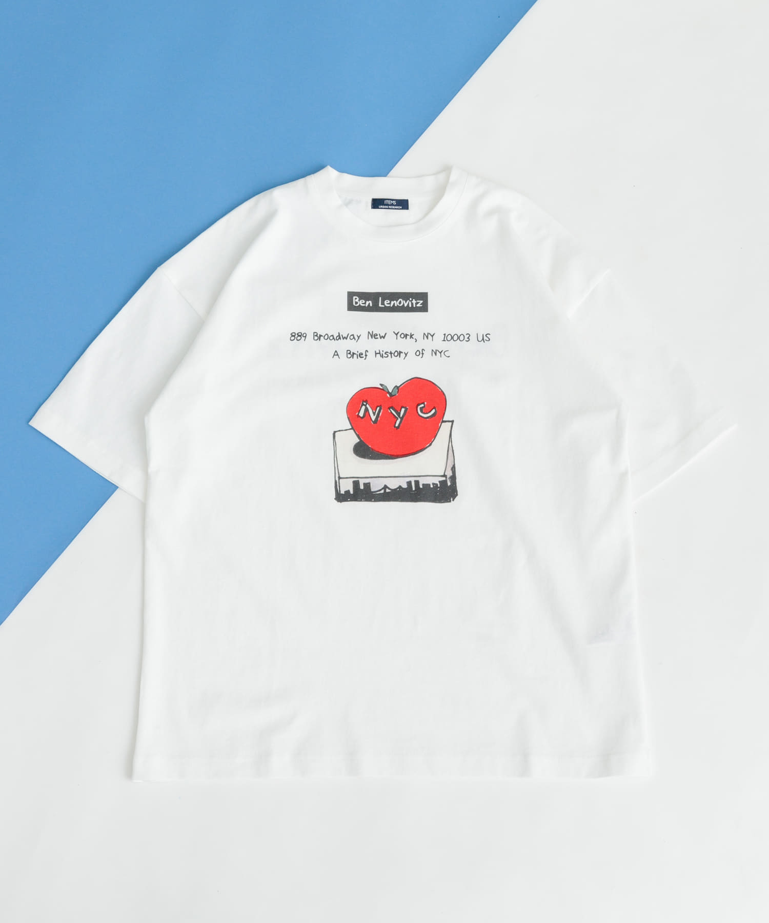BEN LENOVITZ Fruit Print T-shirts APPLE WHT M
