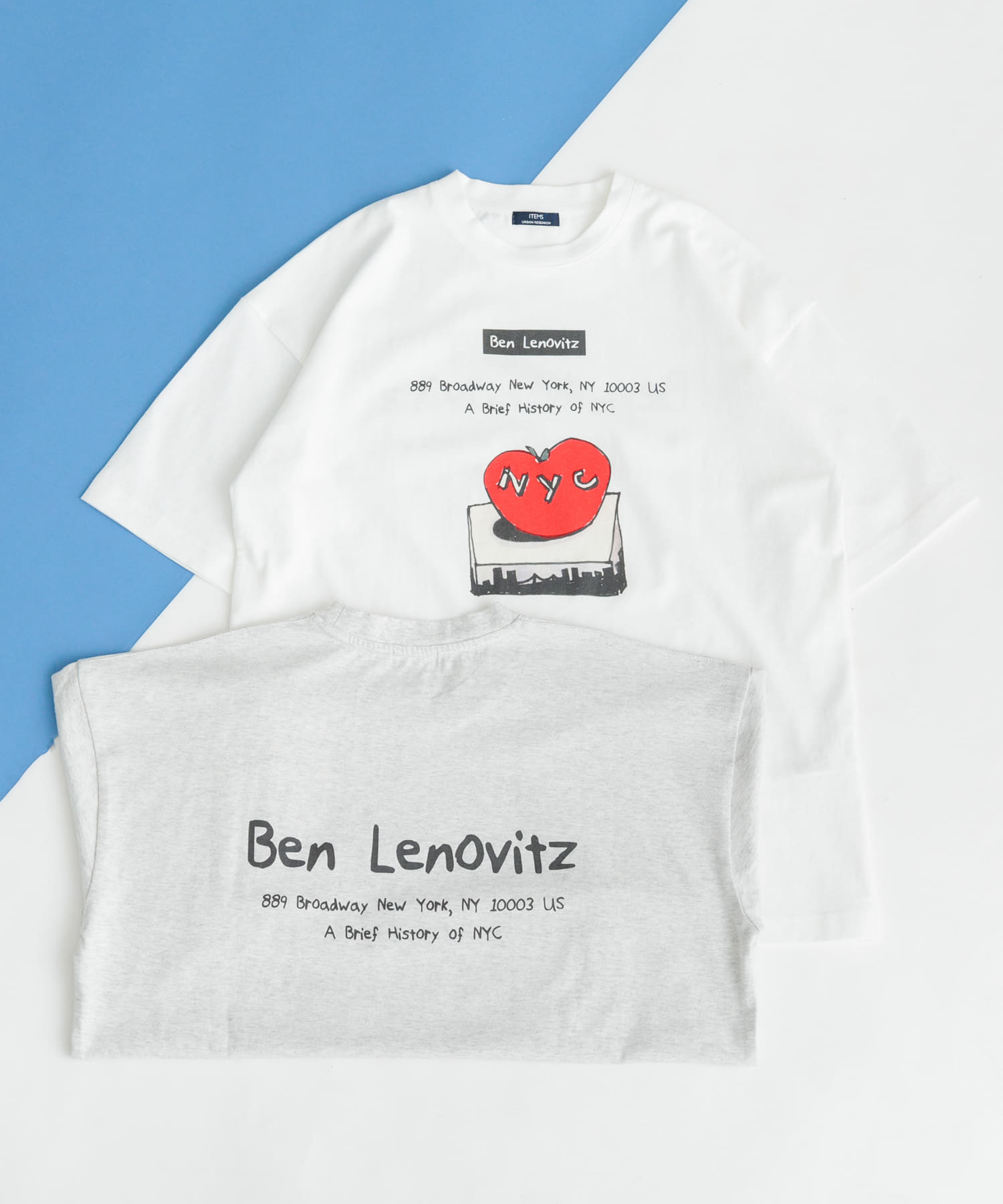 BEN LENOVITZ Fruit Print T-shirts APPLE WHT M