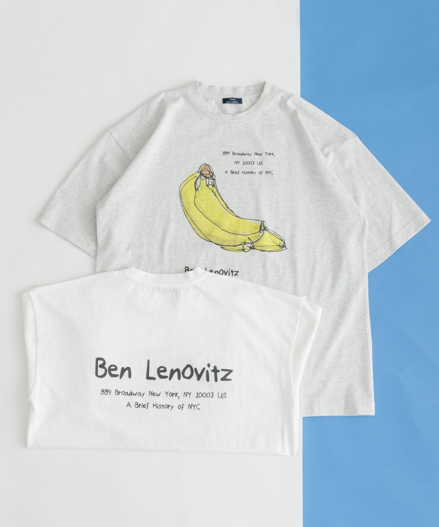 BEN LENOVITZ Fruit Print T-shirts BANANA WHT M
