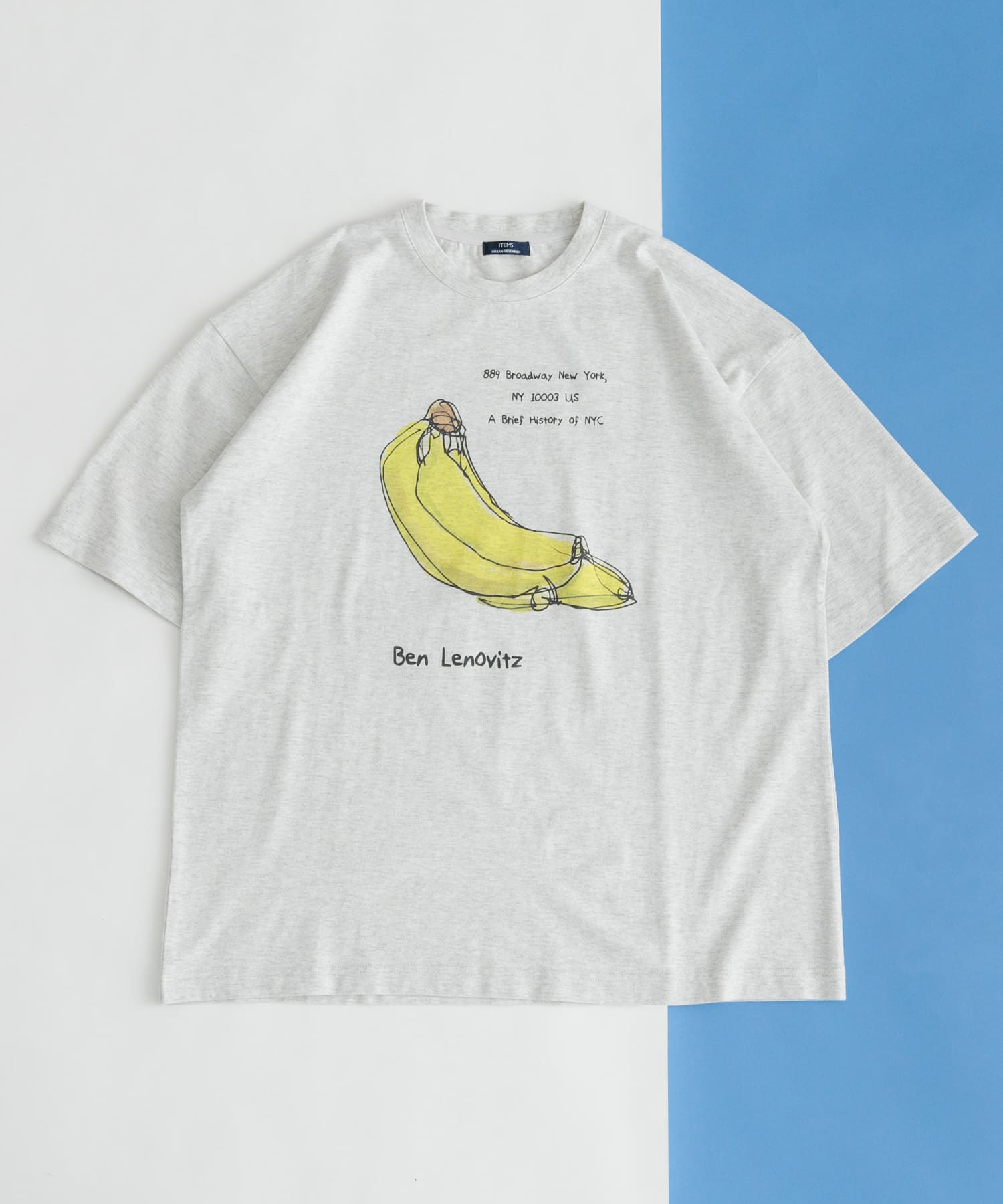 BEN LENOVITZ Fruit Print T-shirts BANANA GRY M