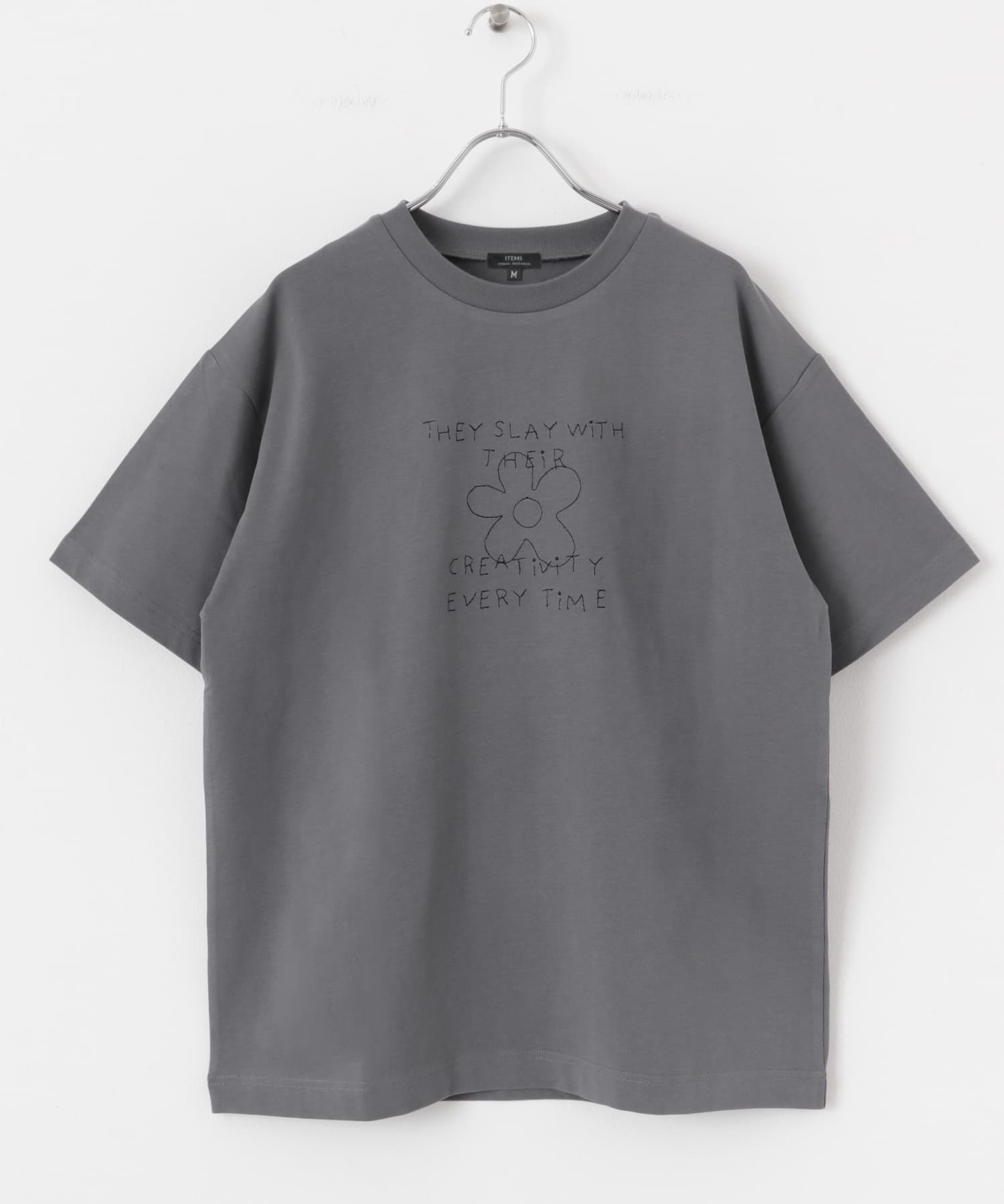 レタード刺繍Tシャツ creativity CHA M