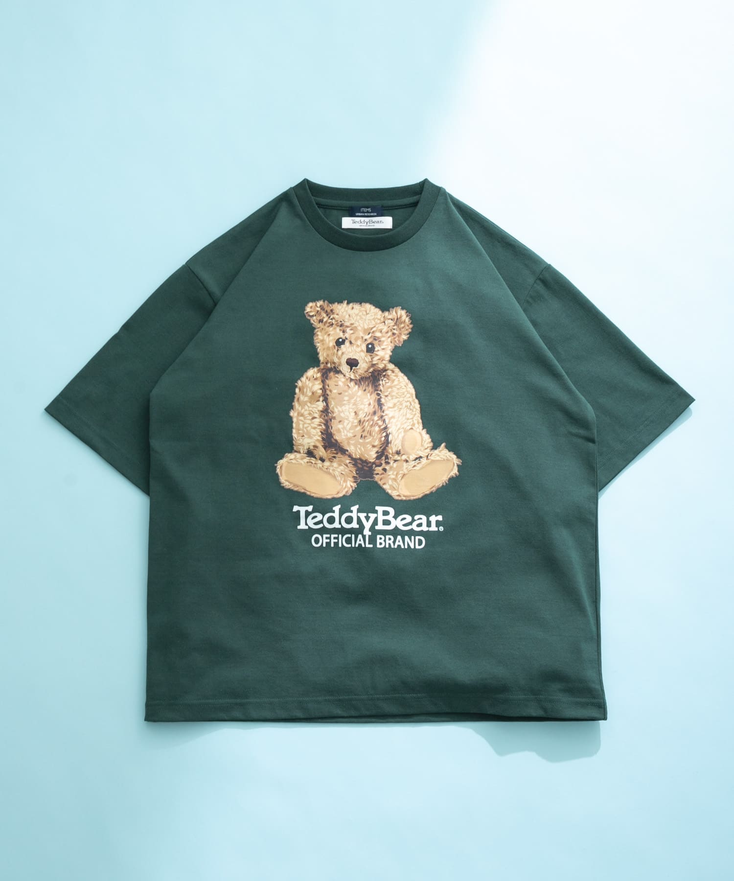 Teddy Bear クルーネックプリントTシャツ GRN M