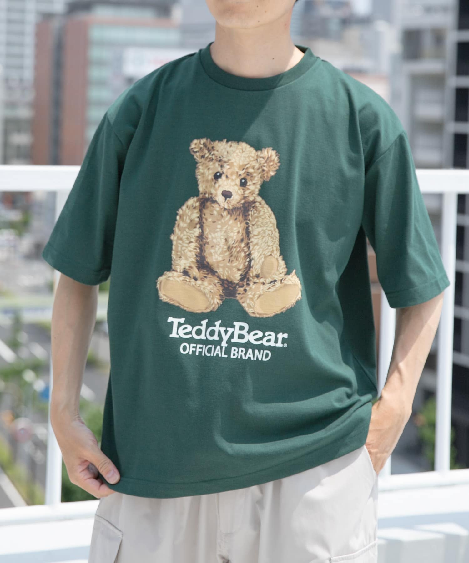 Teddy Bear クルーネックプリントTシャツ(M BEG): トップス