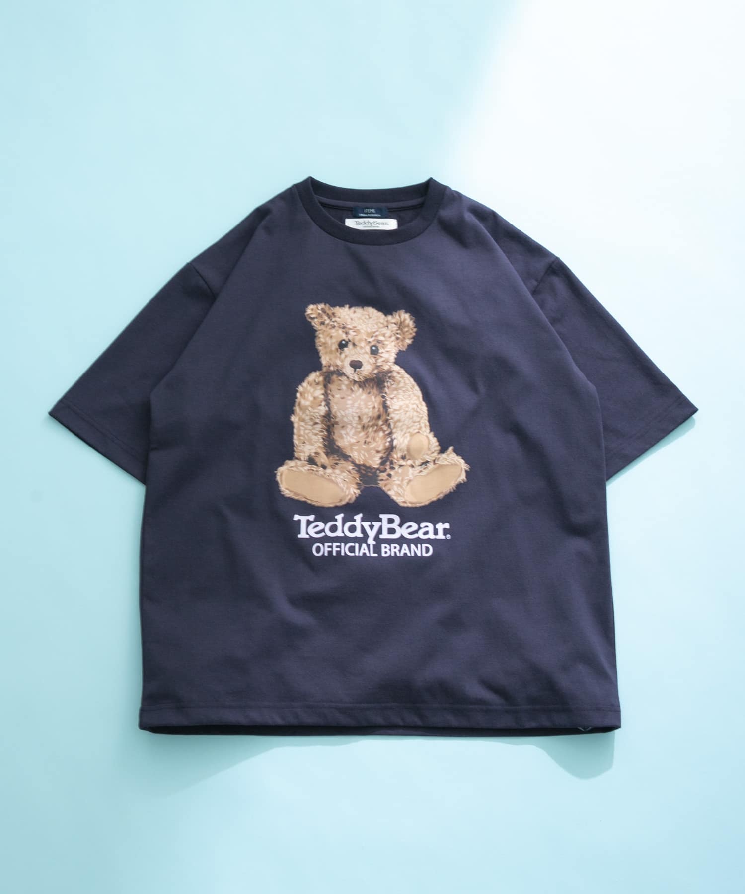 Teddy Bear クルーネックプリントTシャツ NVY M