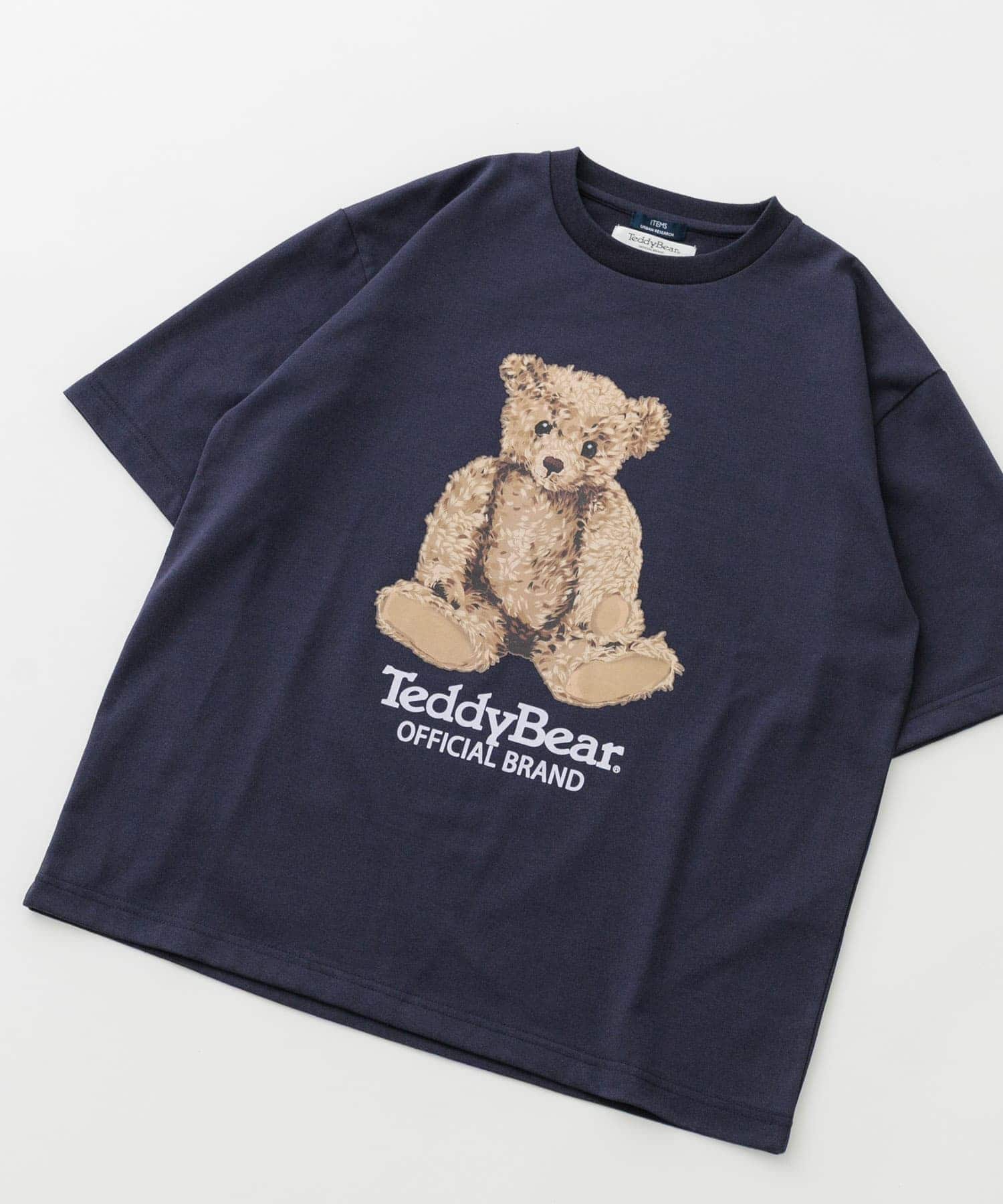 Teddy Bear クルーネックプリントTシャツ NVY M