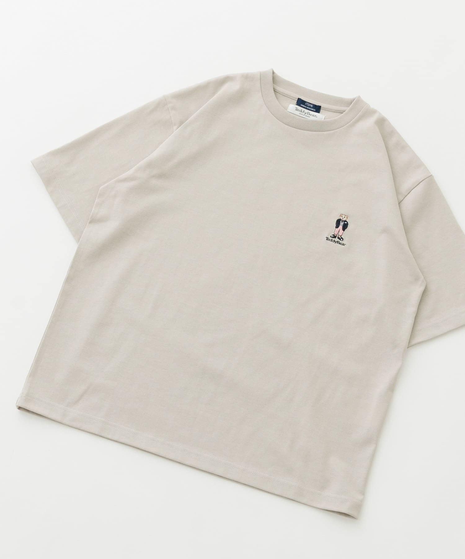 Teddy Bear ワンポイント刺繍Tシャツ BEG M