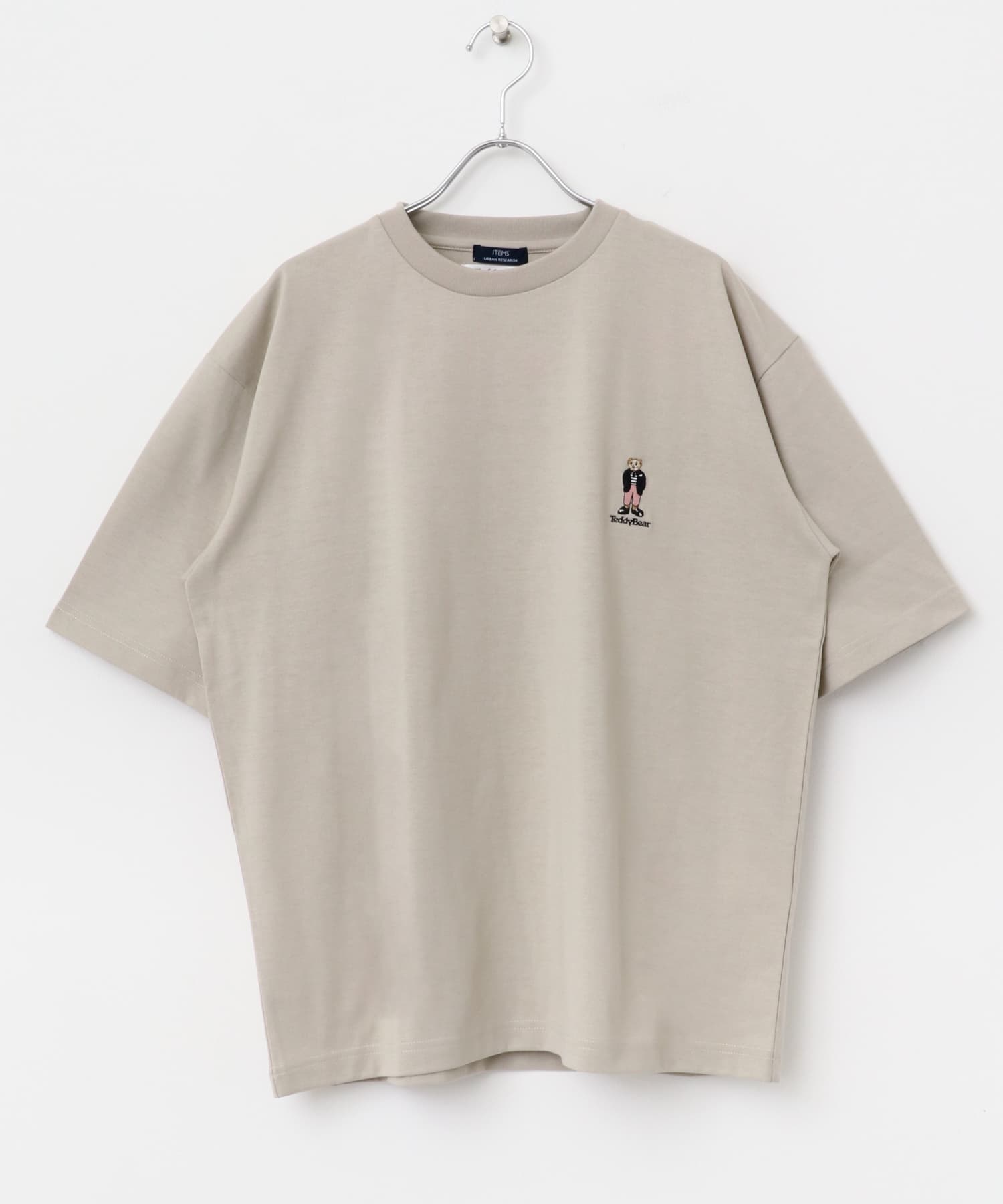 Teddy Bear ワンポイント刺繍Tシャツ BEG M
