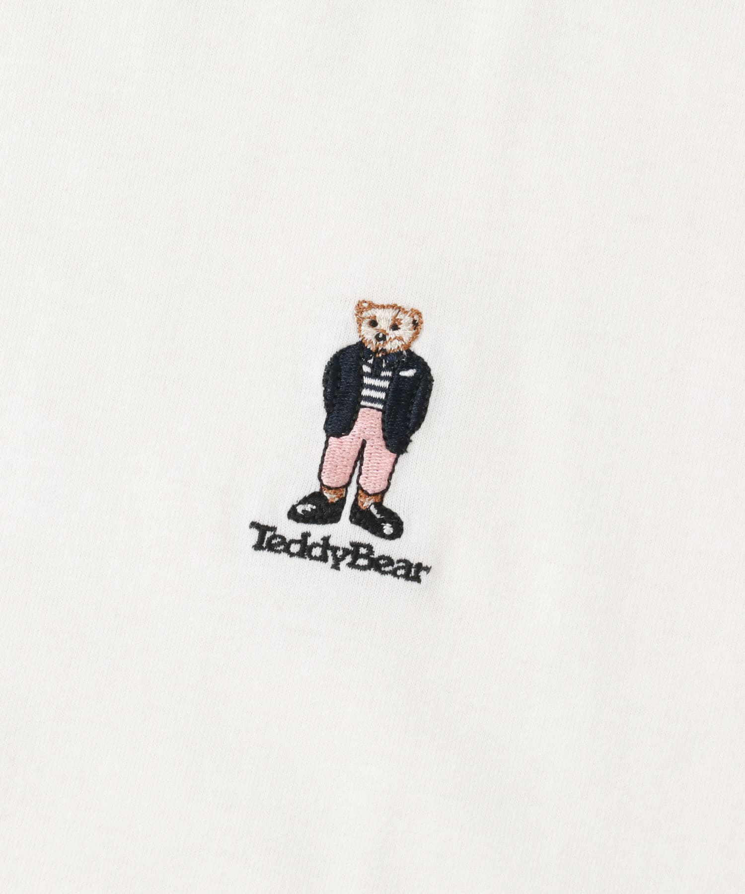 Teddy Bear ワンポイント刺繍Tシャツ WHT M