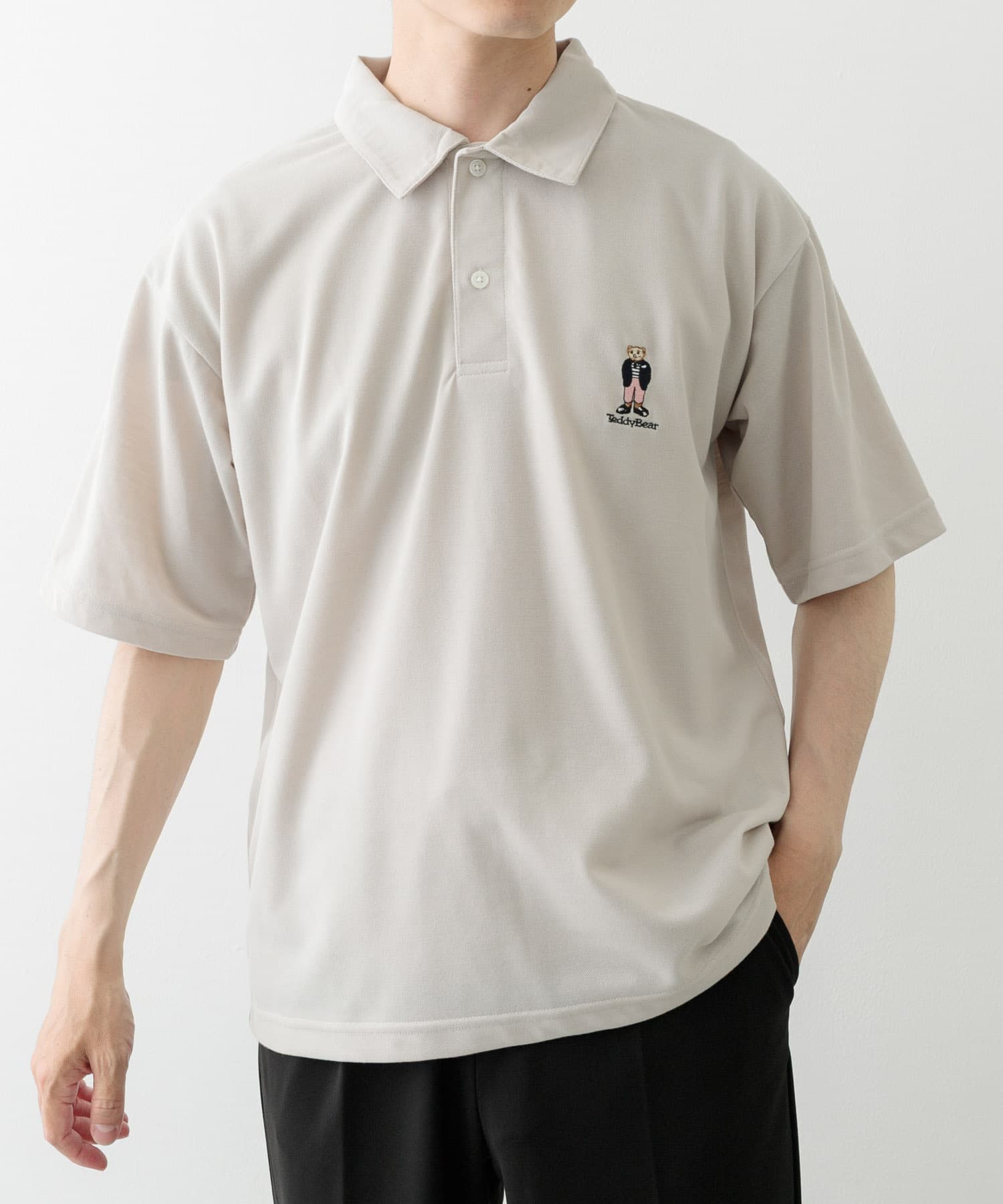 Teddy Bear ワンポイント刺繍ポロシャツ(M WHT): トップス｜URBAN