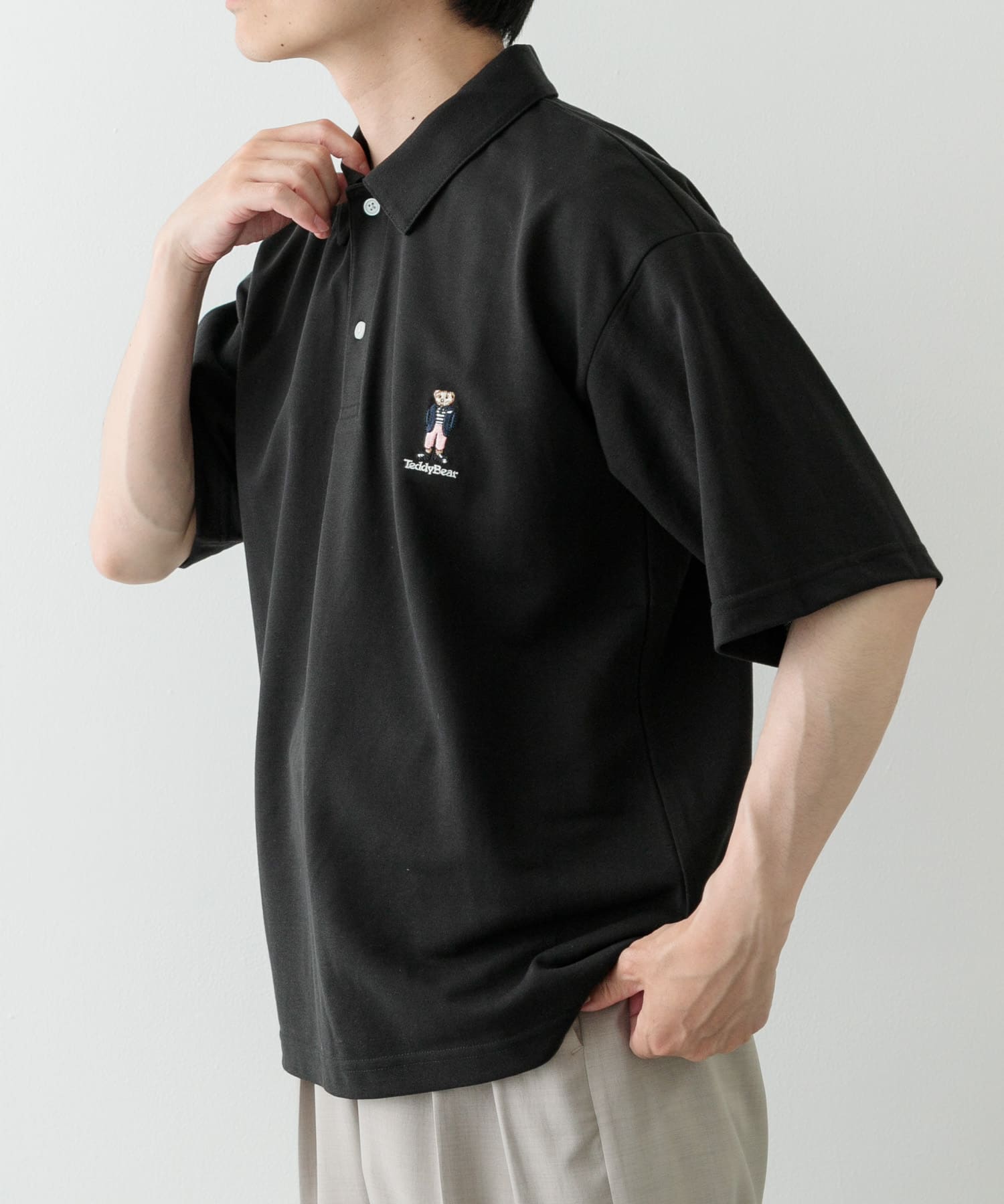 Teddy Bear ワンポイント刺繍ポロシャツ(M WHT): トップス｜URBAN