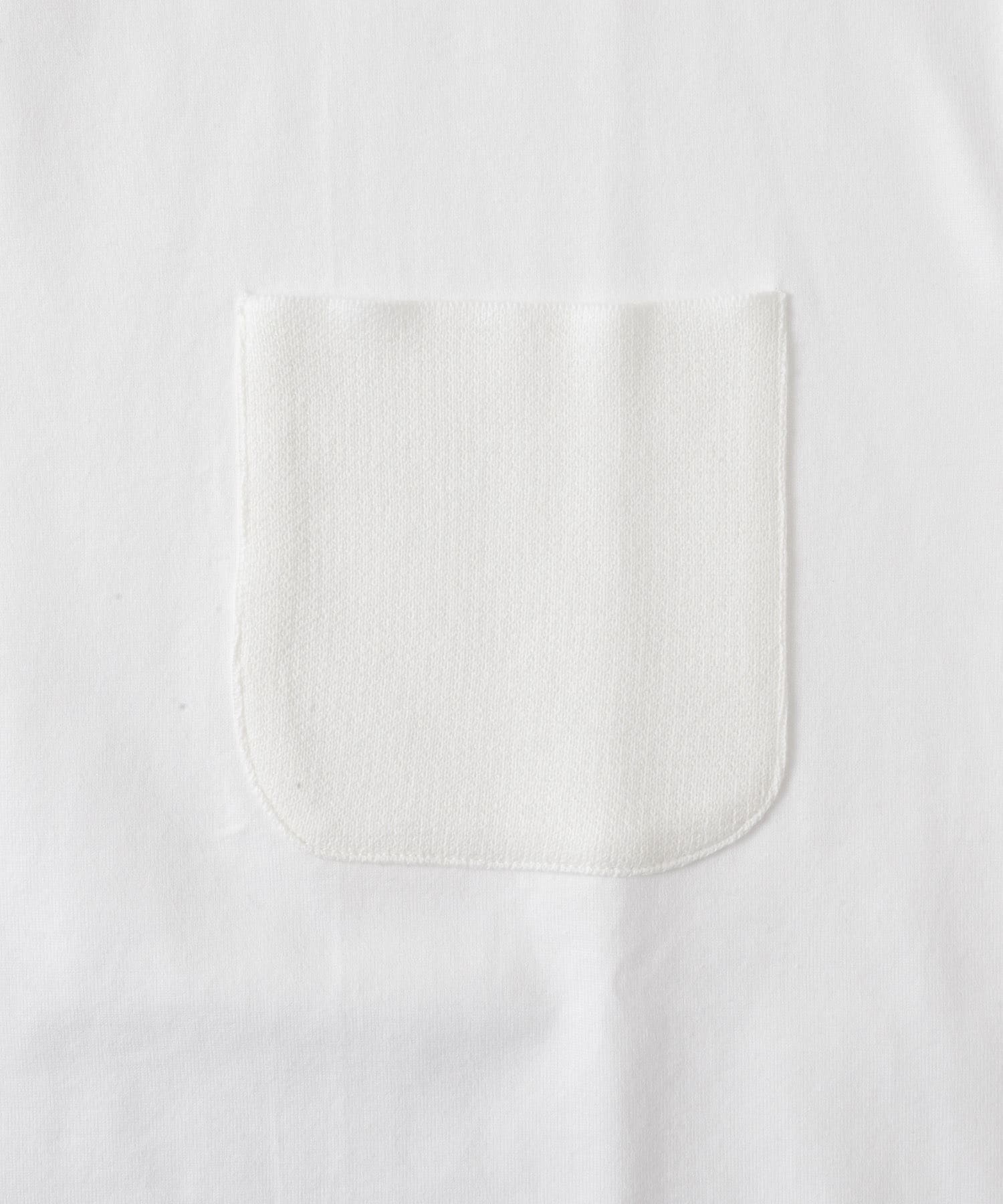ポケット切替クルーネックTシャツ WHT M