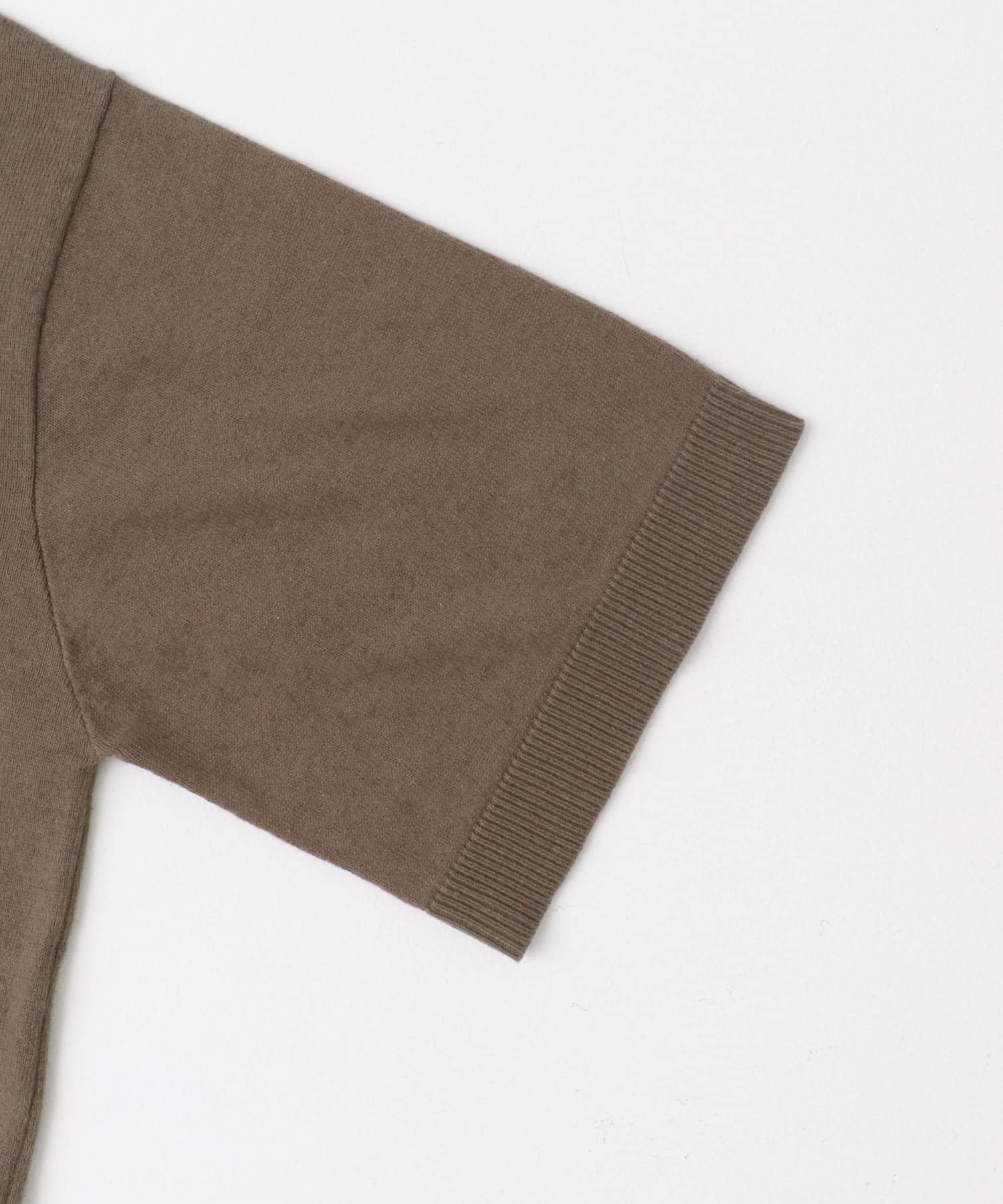 コットンリネンクルーネックサマーニット BRN M