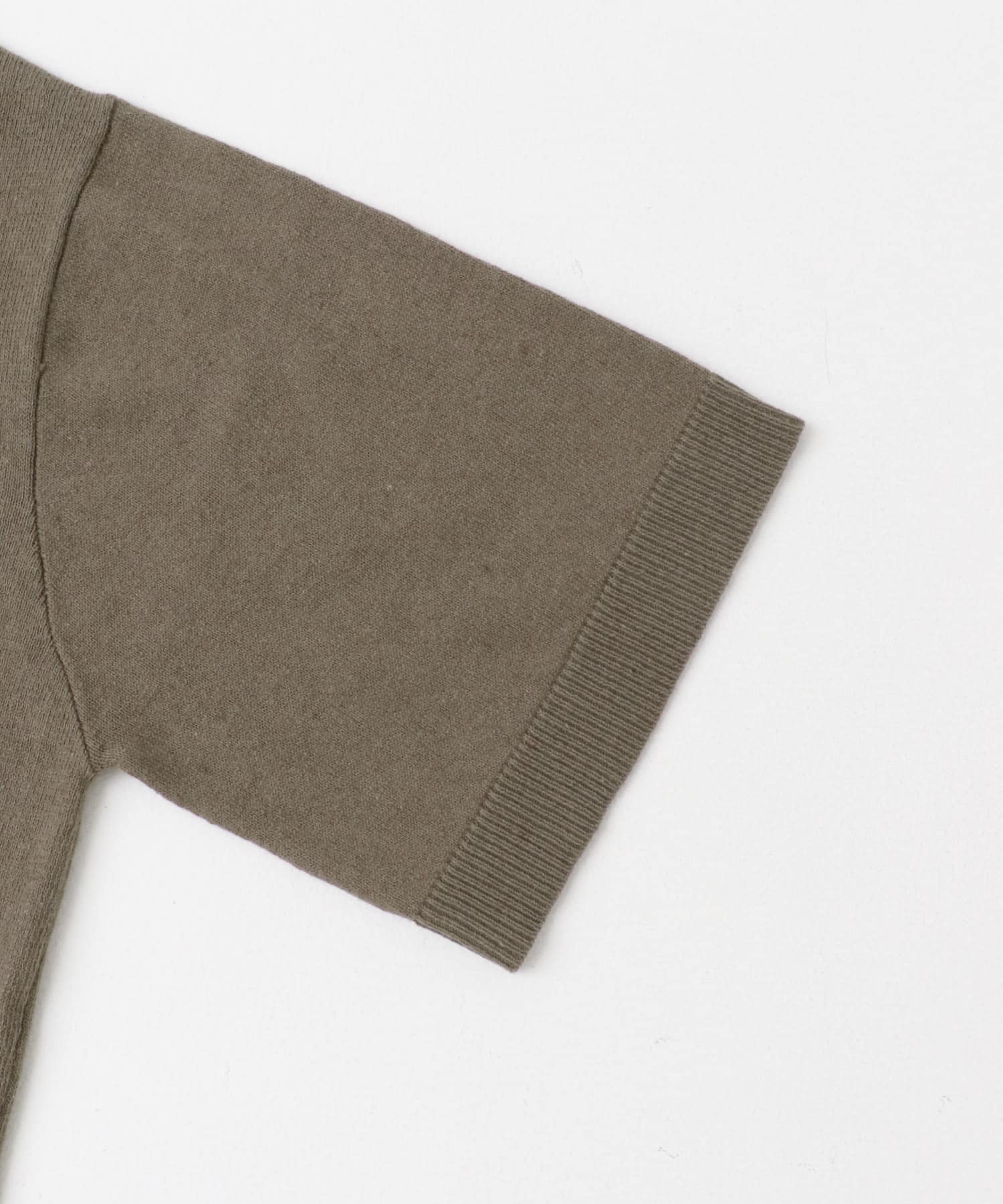 コットンリネンクルーネックサマーニット KHK M