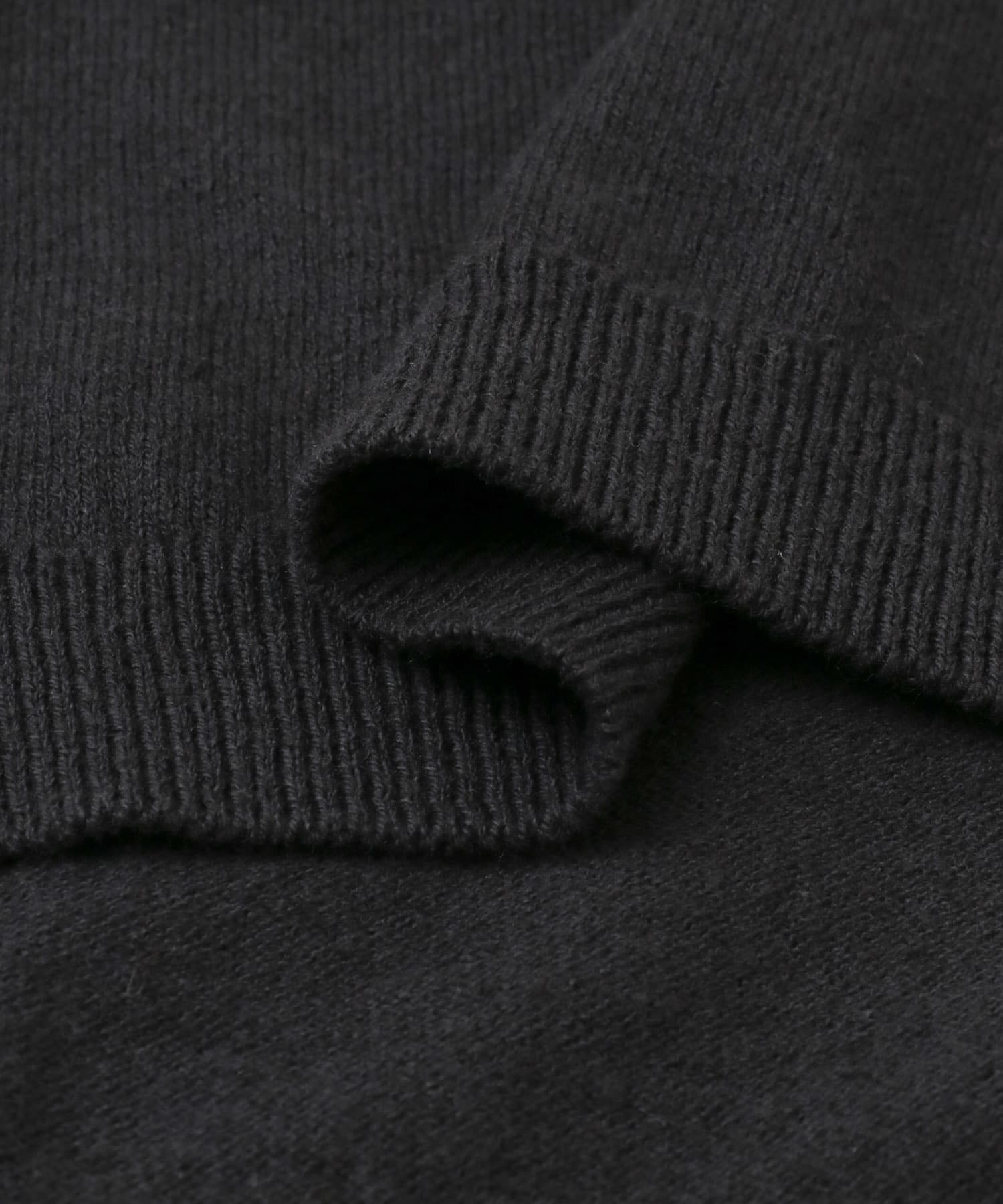 コットンリネンクルーネックサマーニット BLK M