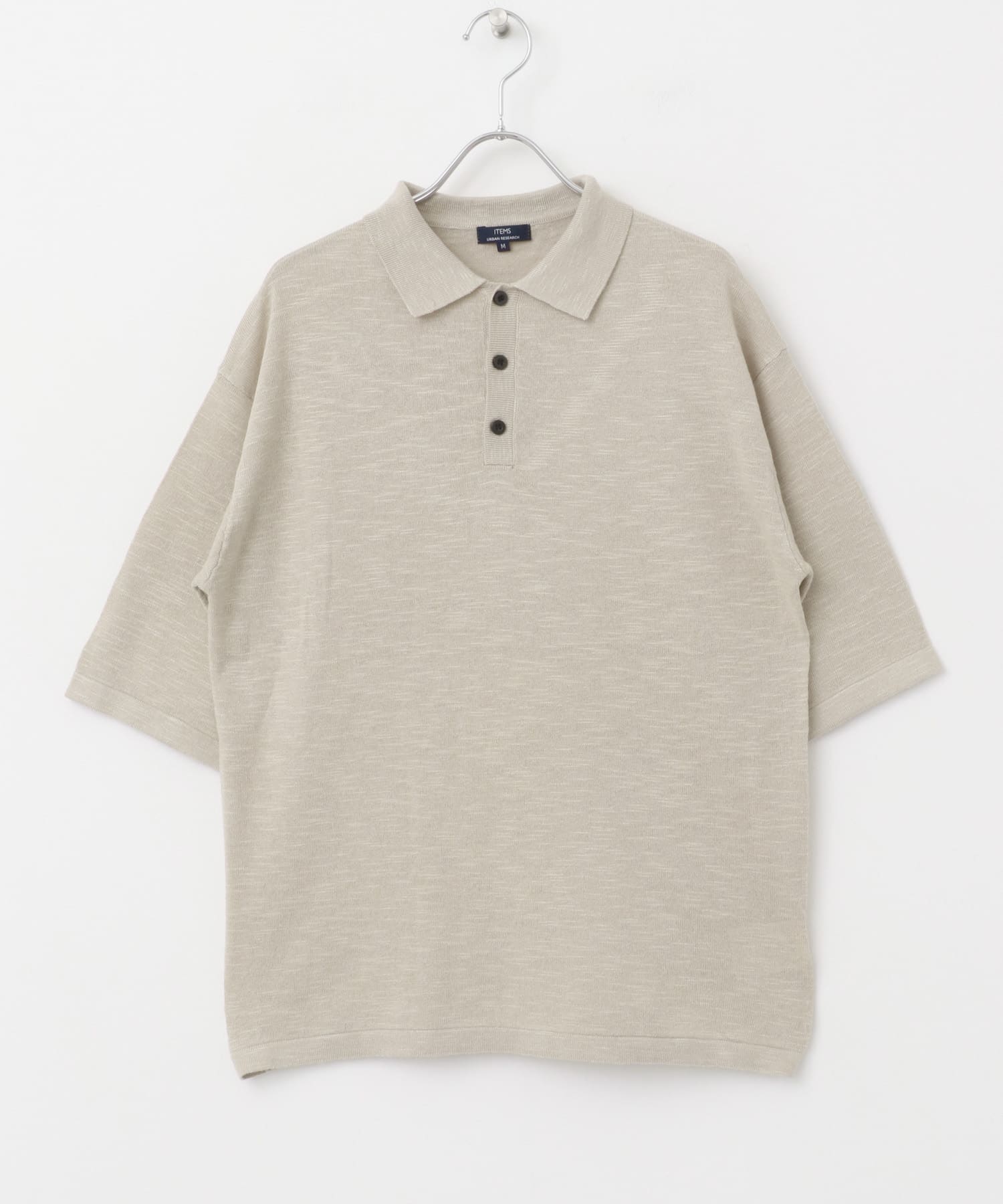 レーヨンリネン半袖ニットポロ IVO M