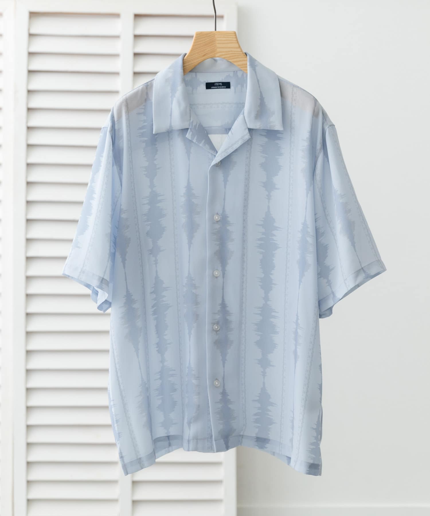 デジタルストライププリント半袖シャツ
