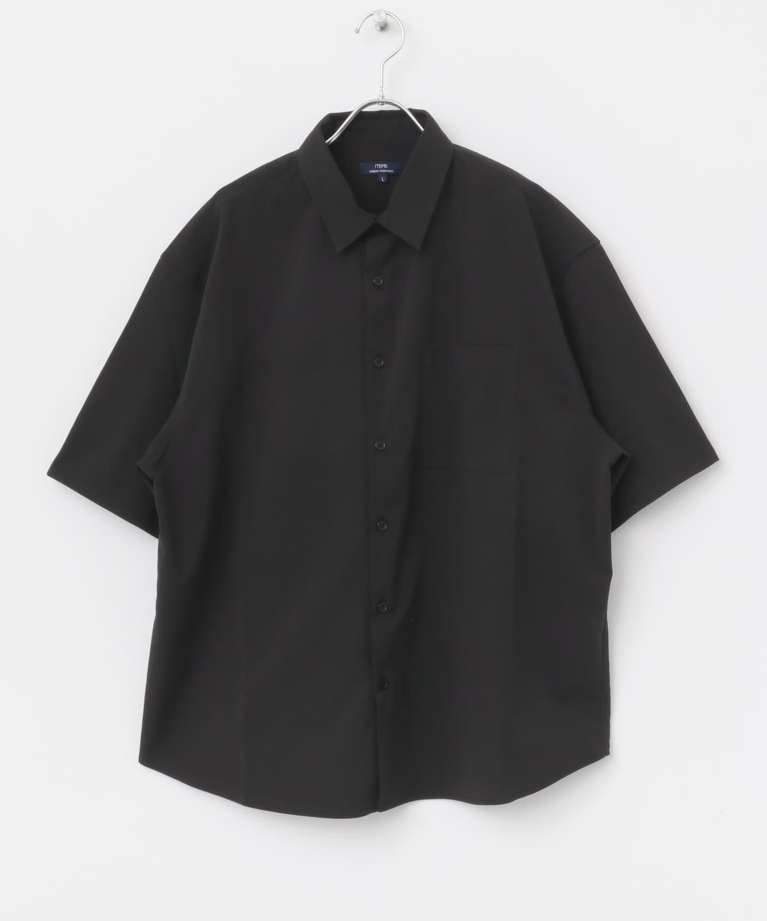 ヨウリュウレギュラーカラー半袖シャツ BLK M