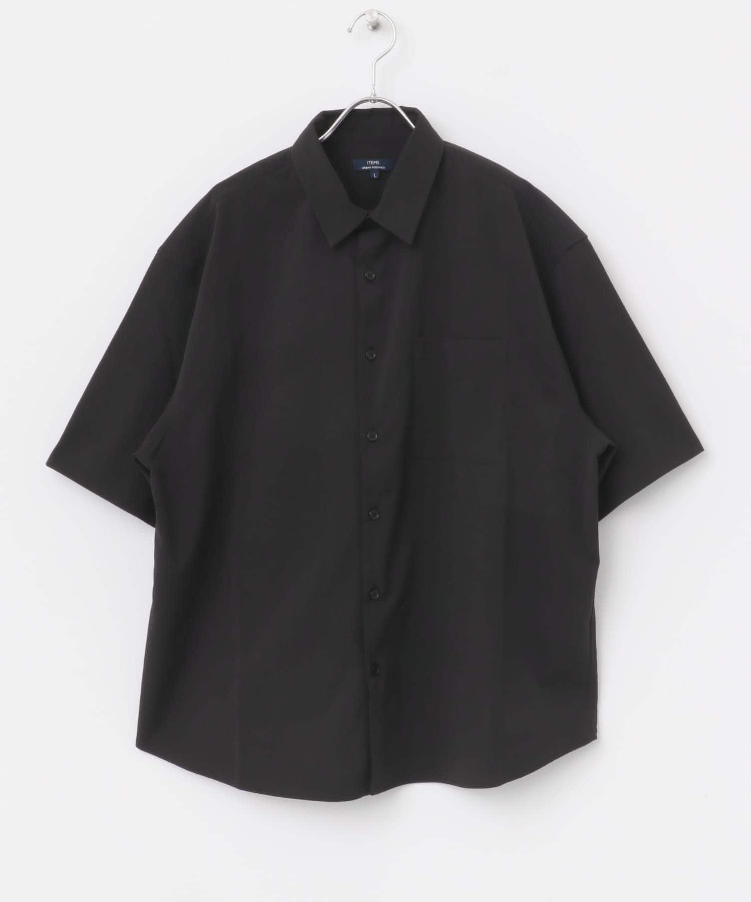 ヨウリュウレギュラーカラー半袖シャツ BLK M