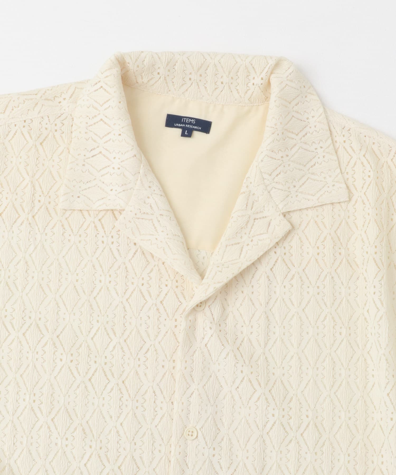 ジオメレースオープンカラー半袖シャツ OFF M