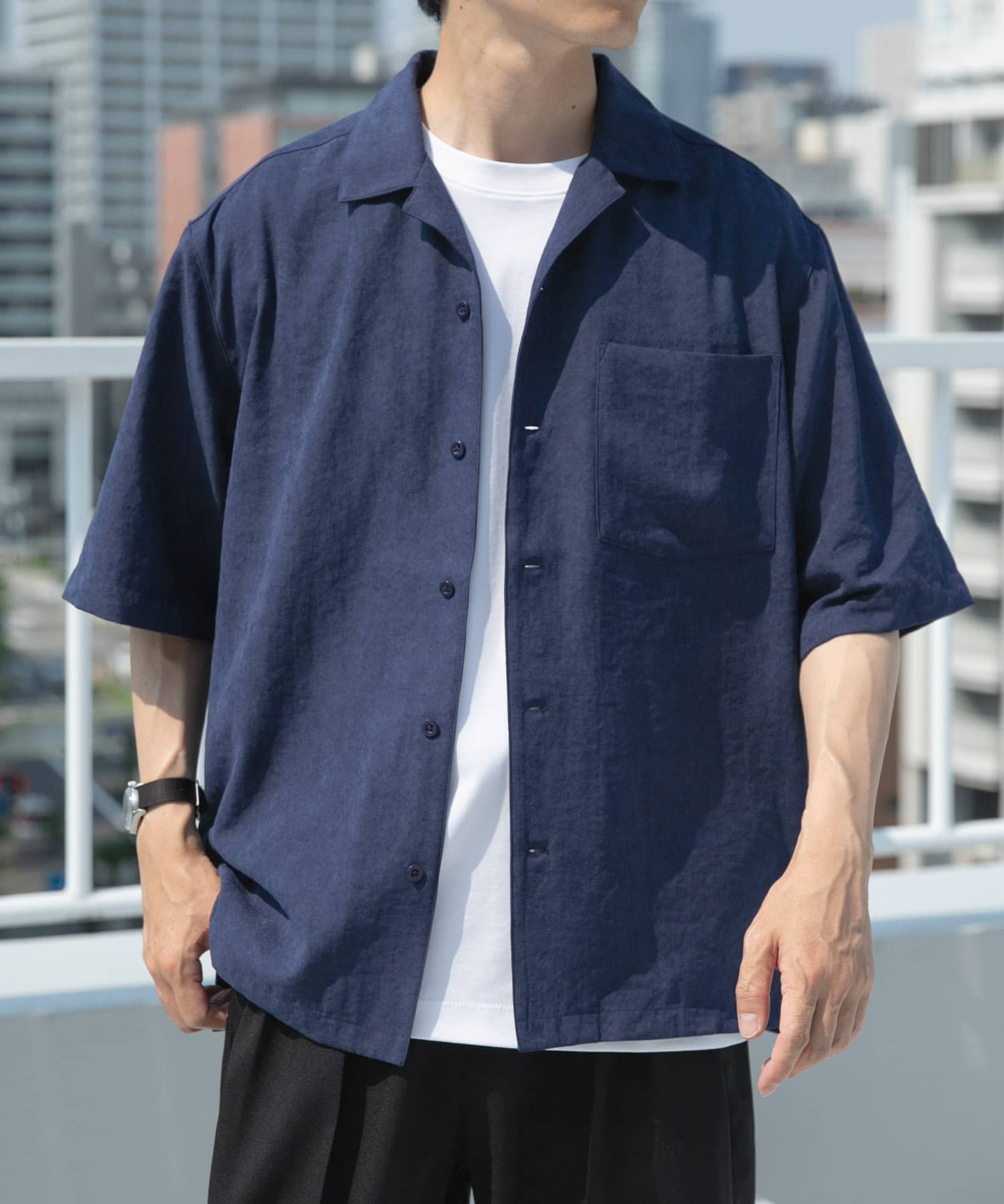 F.S.オープンカラー半袖シャツ