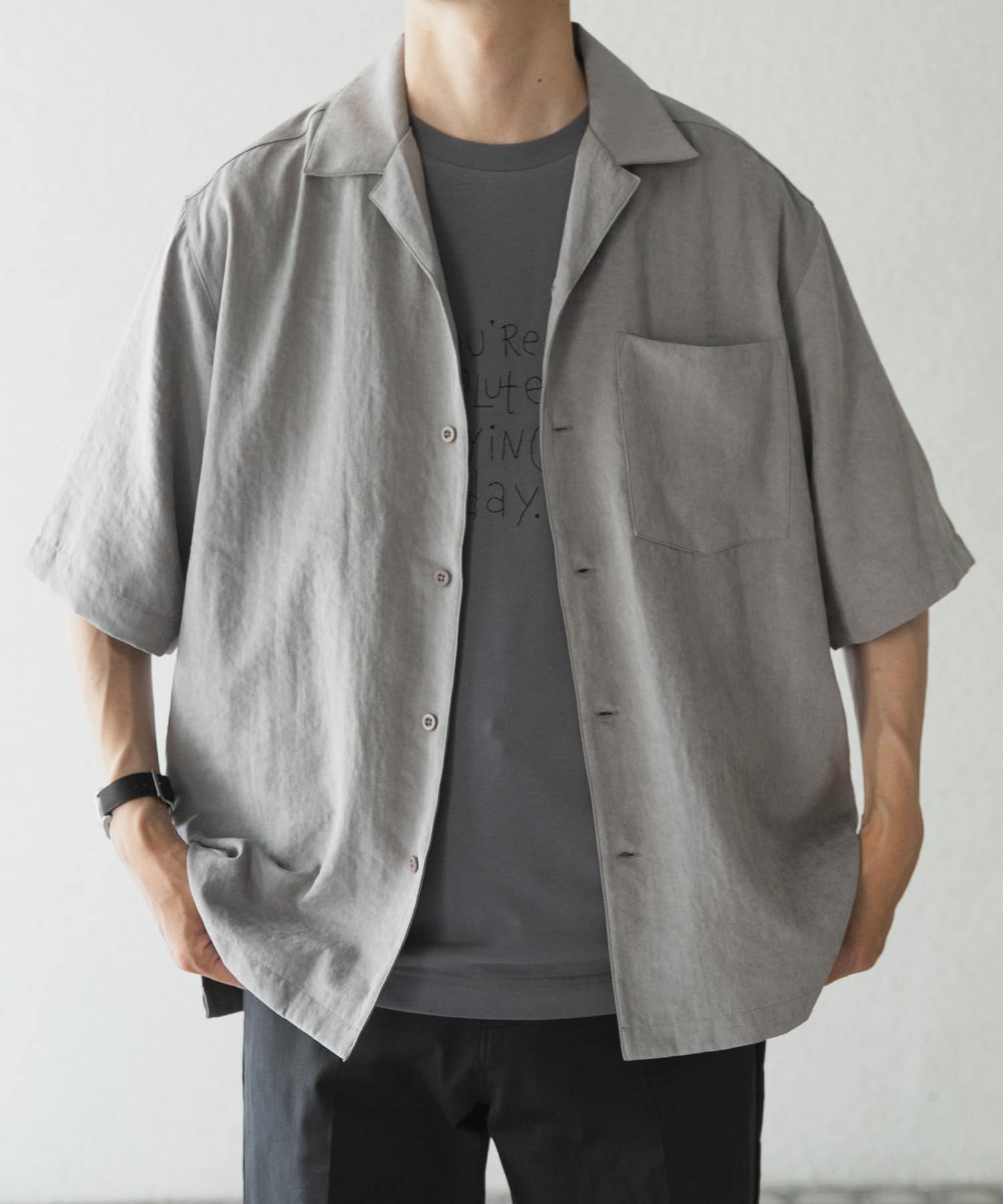 F.S.オープンカラー半袖シャツ