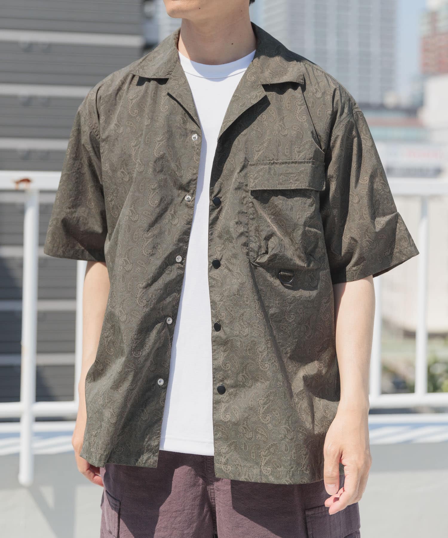 『セットアップ対応』Nylon Paisley Short-Sleeve Shirts
