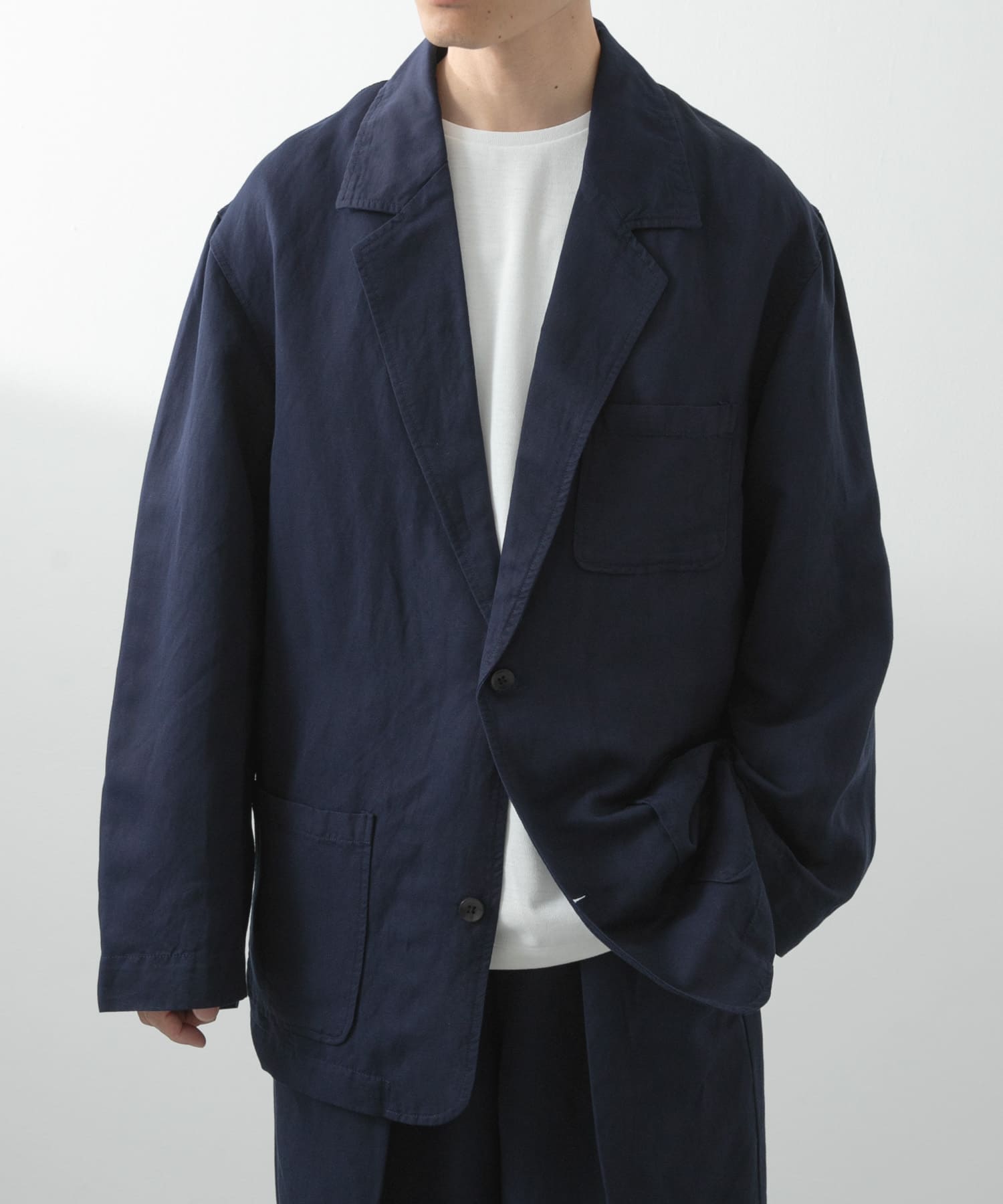 Linen Blend Tailored Shirts Jacket
