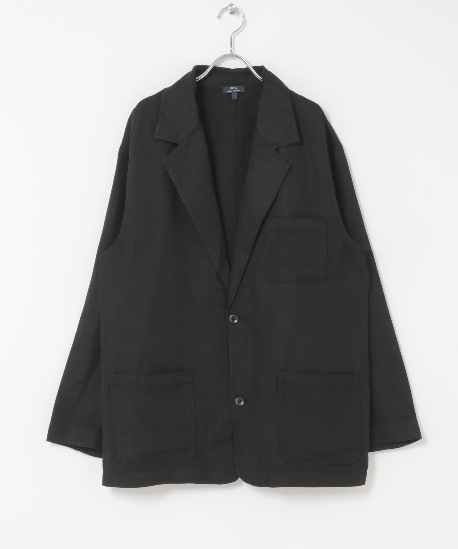Linen Blend Tailored Shirts Jacket BLK M