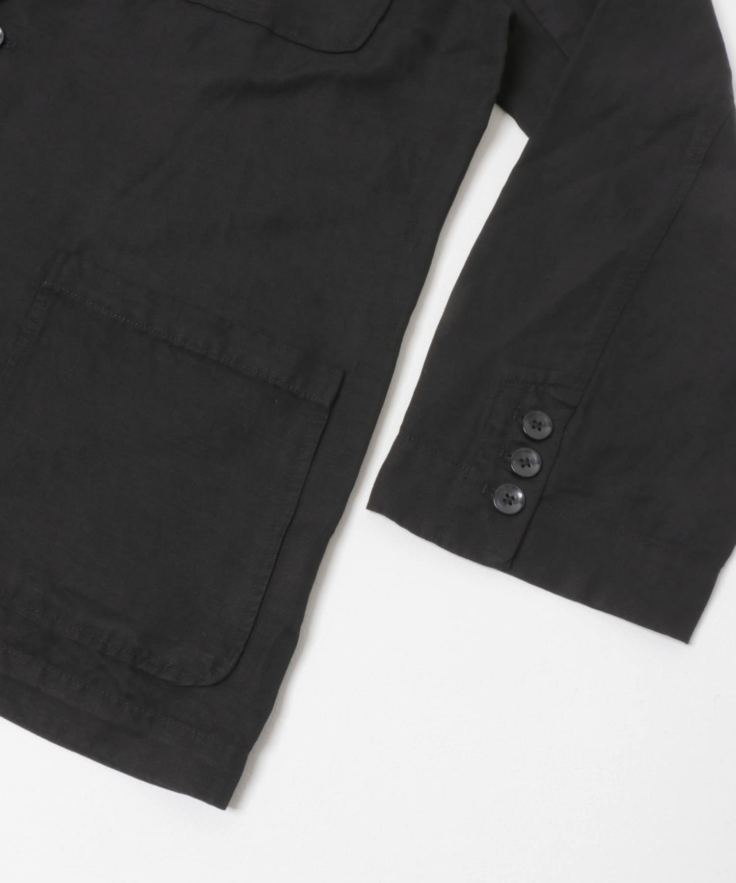 Linen Blend Tailored Shirts Jacket BLK M