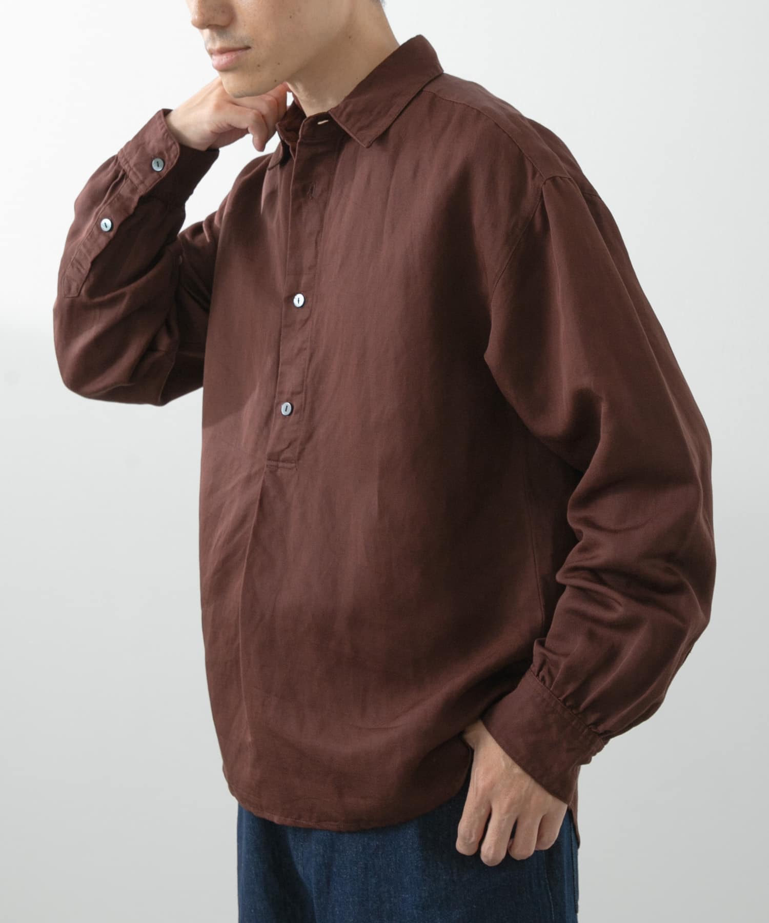 Linen Blend Pullover Shirts(M NVY): トップス｜URBAN RESEARCH公式