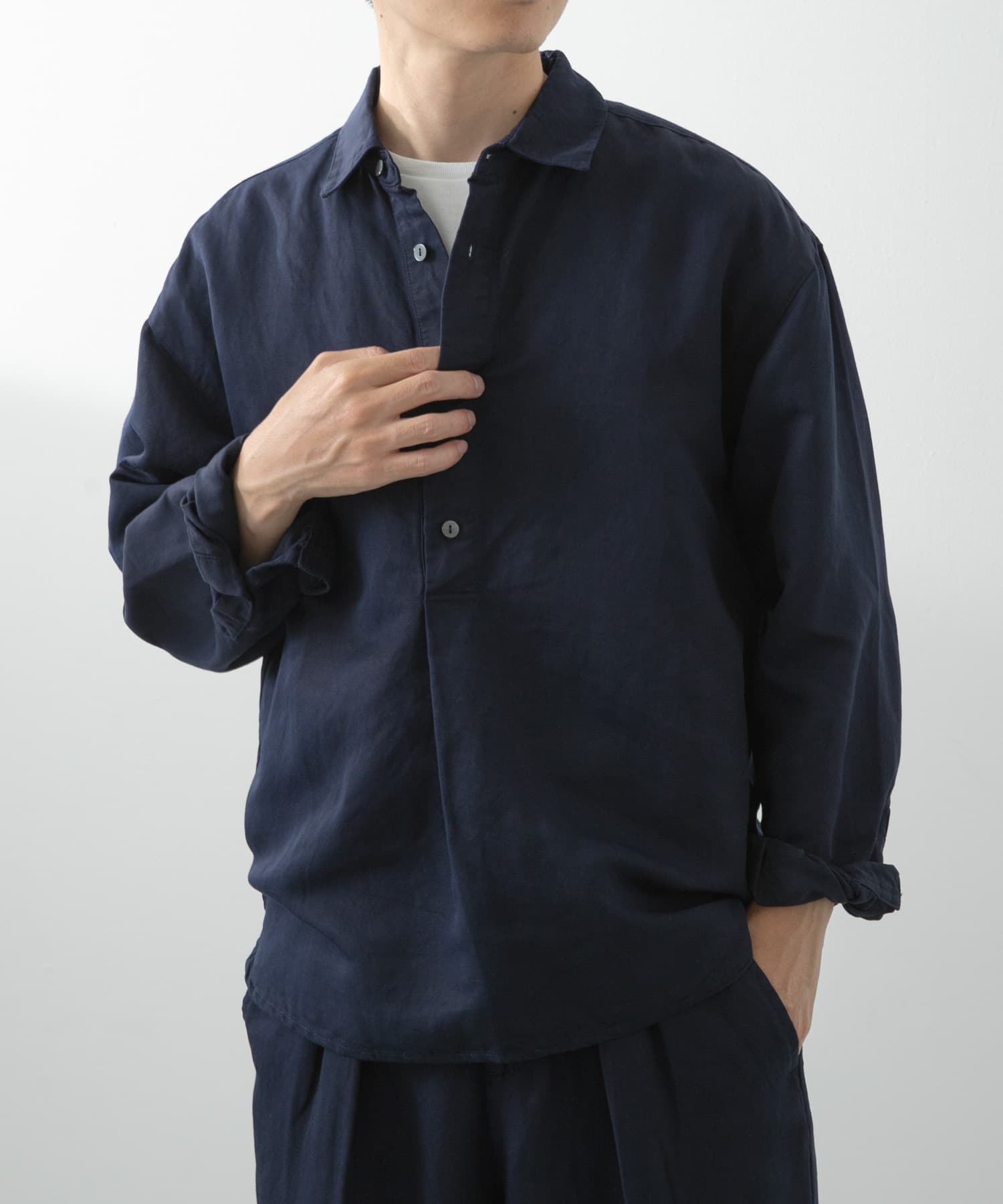 Linen Blend Pullover Shirts