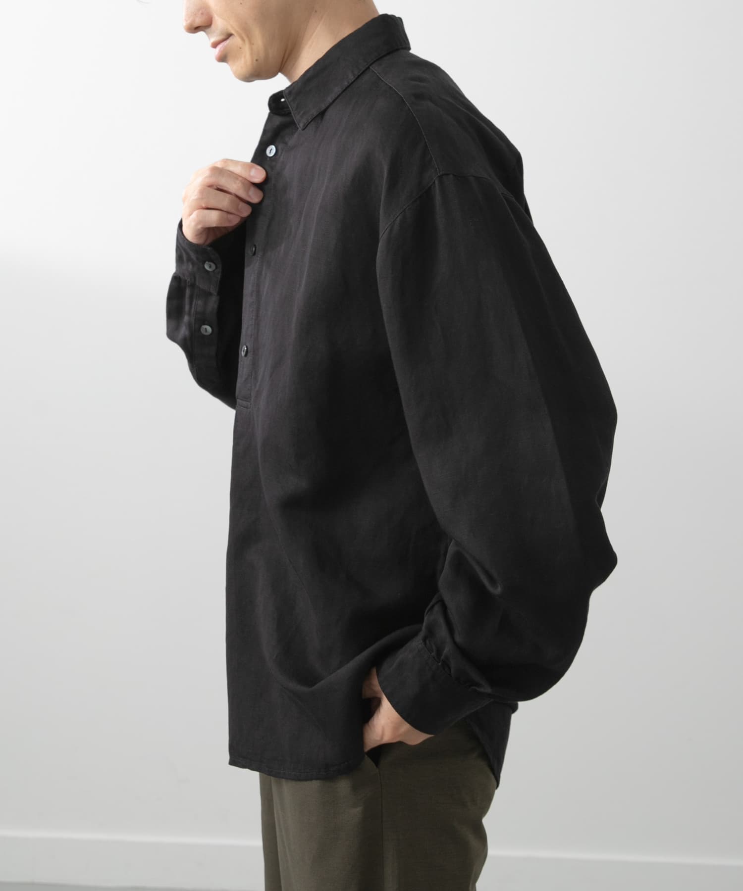 Linen Blend Pullover Shirts(M NVY): トップス｜URBAN RESEARCH公式