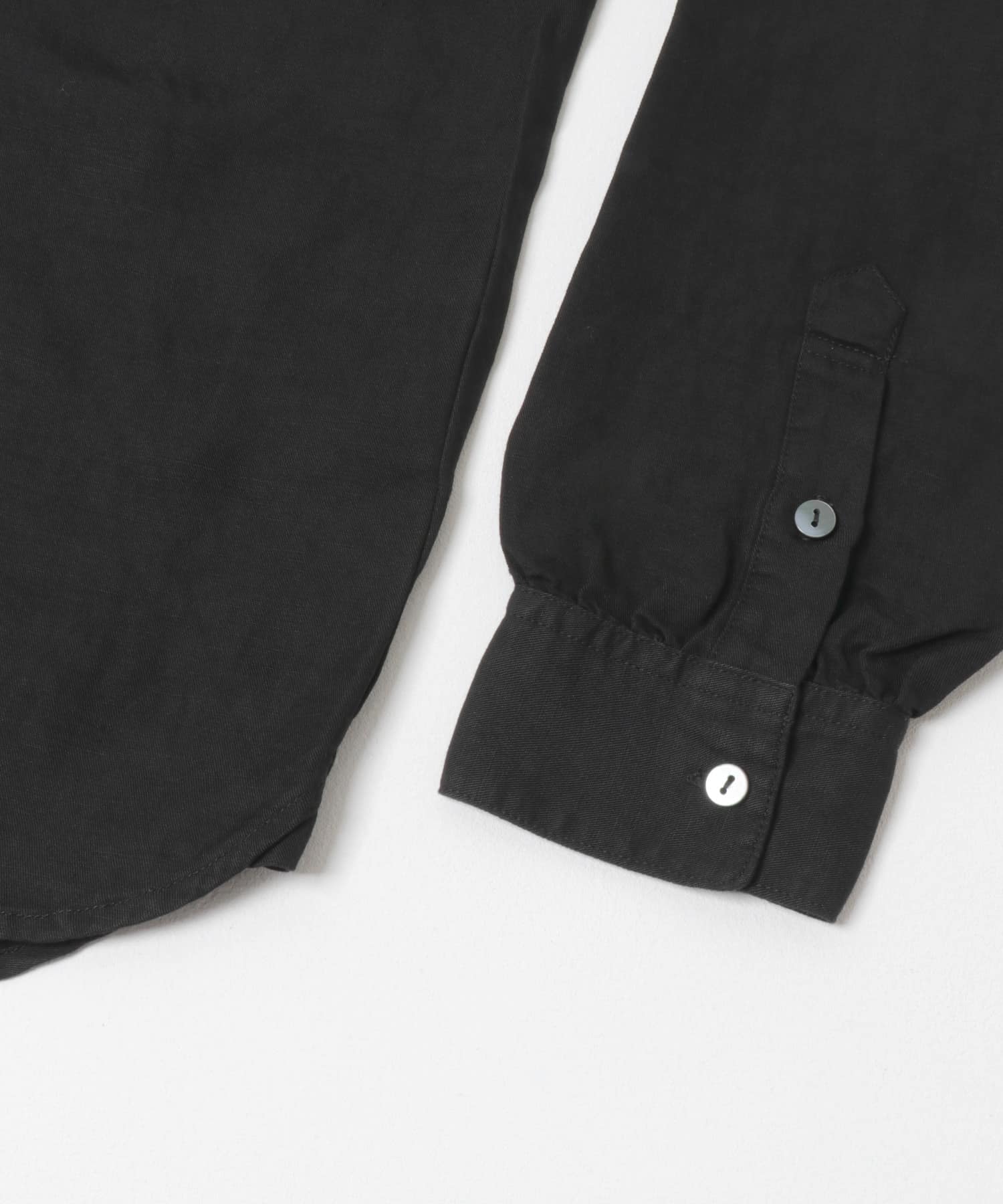 Linen Blend Pullover Shirts BLK M